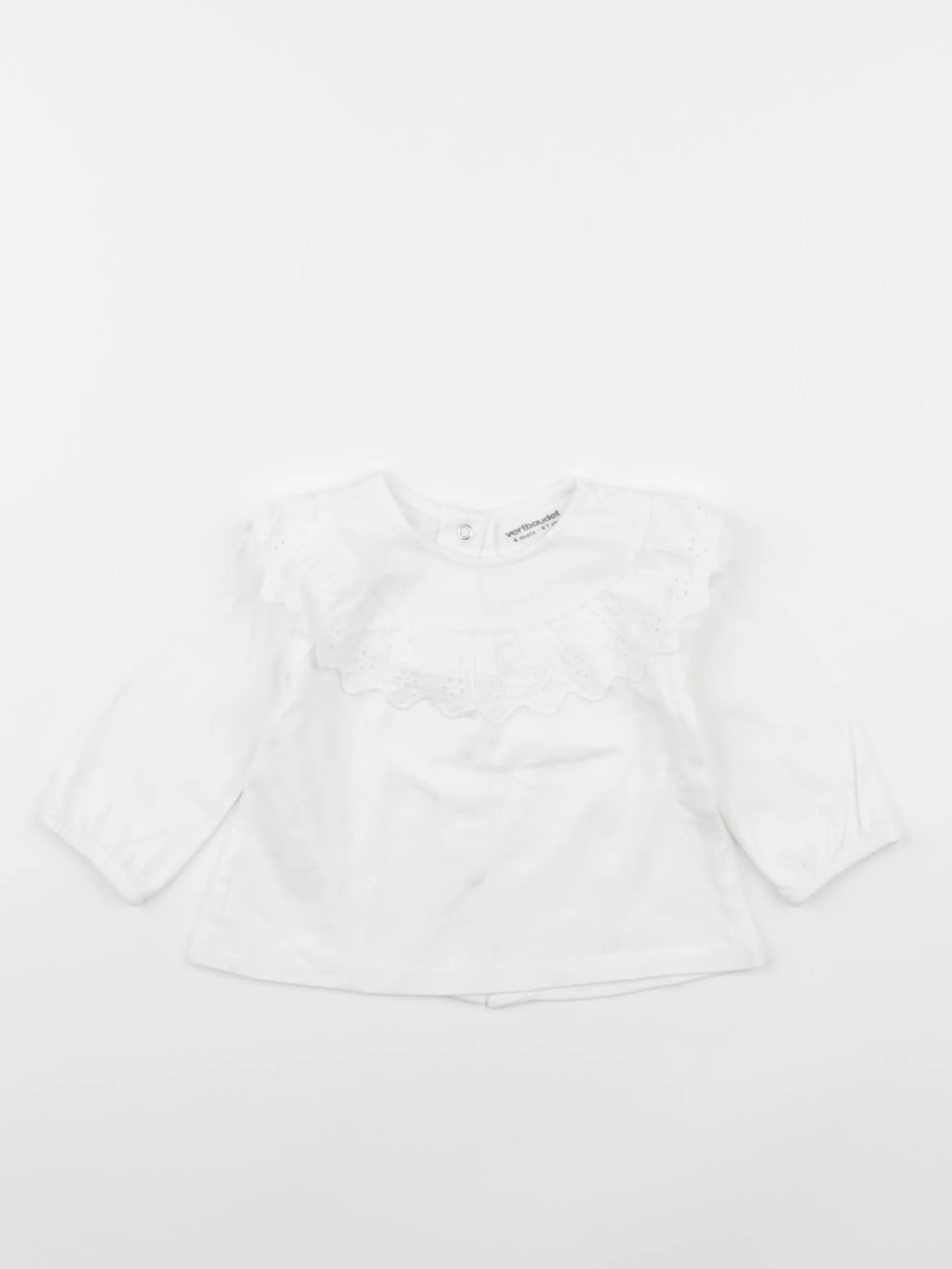Vertbaudet - sweat blanc - 6 mois