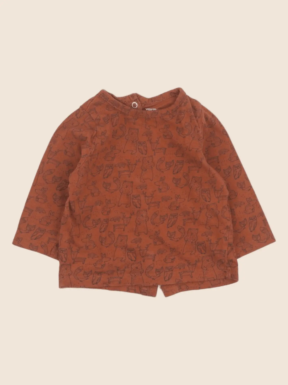 Vertbaudet - tee-shirt marron - 3 mois
