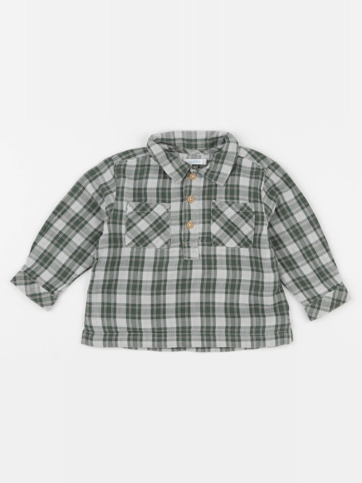 Boutchou - chemise vert - 12 mois