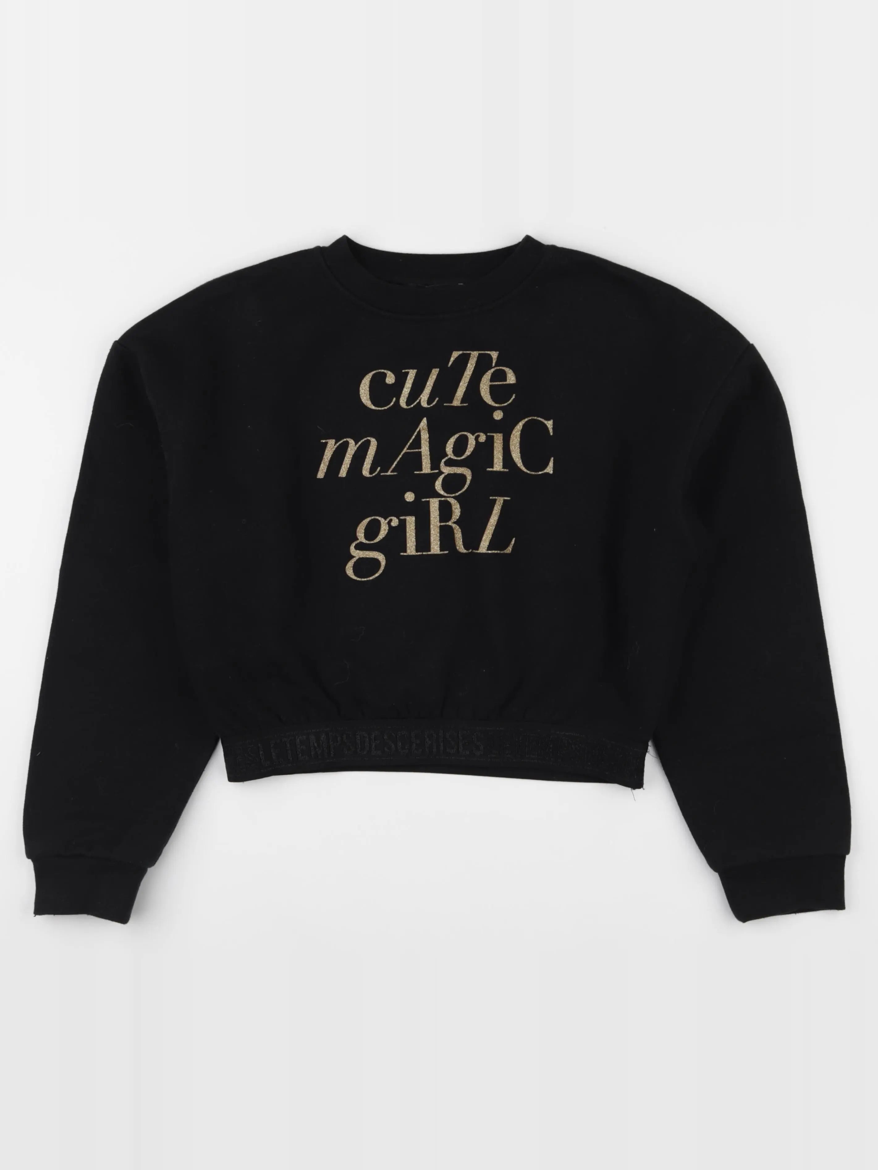 Le temps des cerises  - sweat noir, or - 10 ans