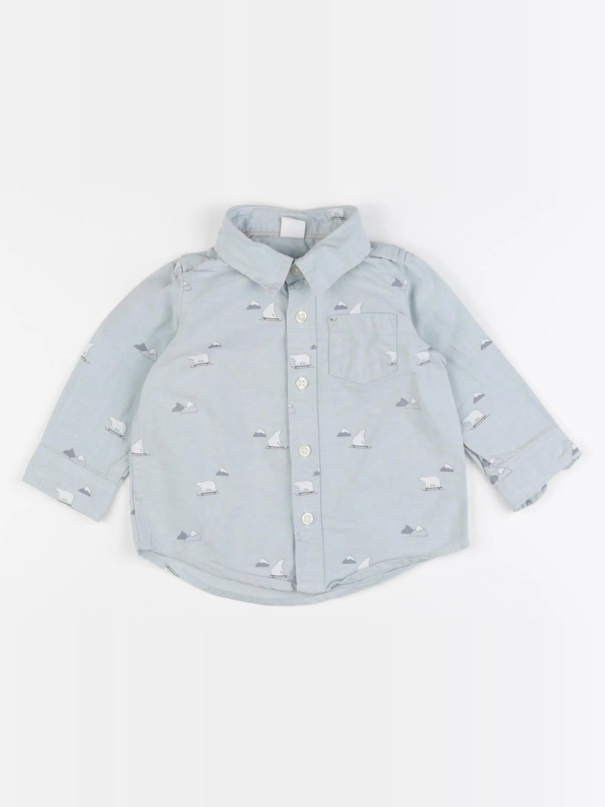 GAP - chemise bleu - 6/12 mois