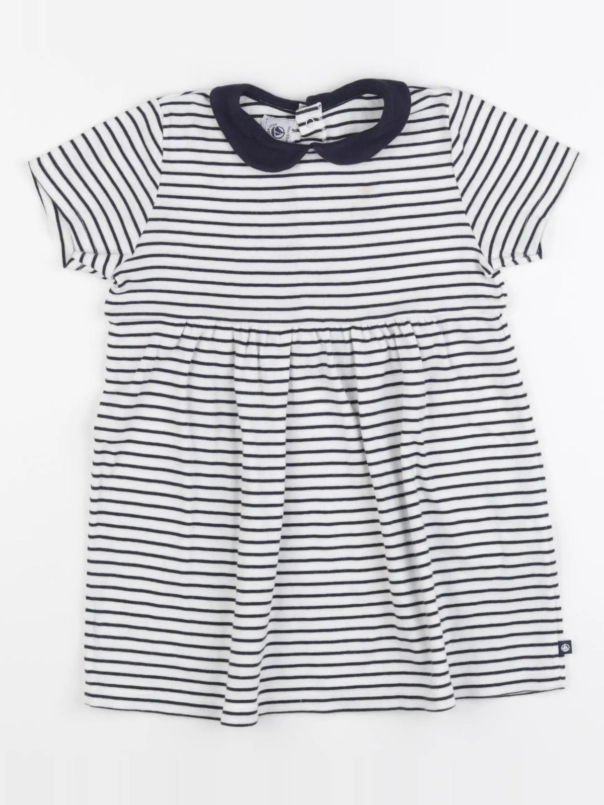 Petit Bateau - robe blanc, bleu - 36 mois