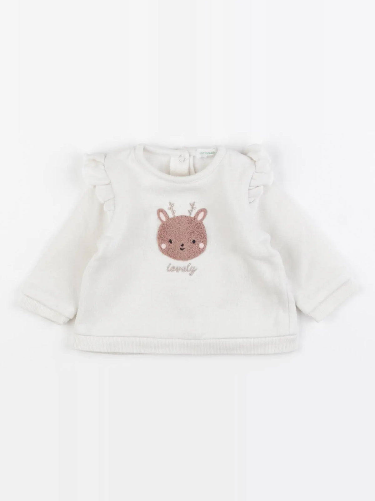 Vertbaudet - sweat blanc - 3 mois