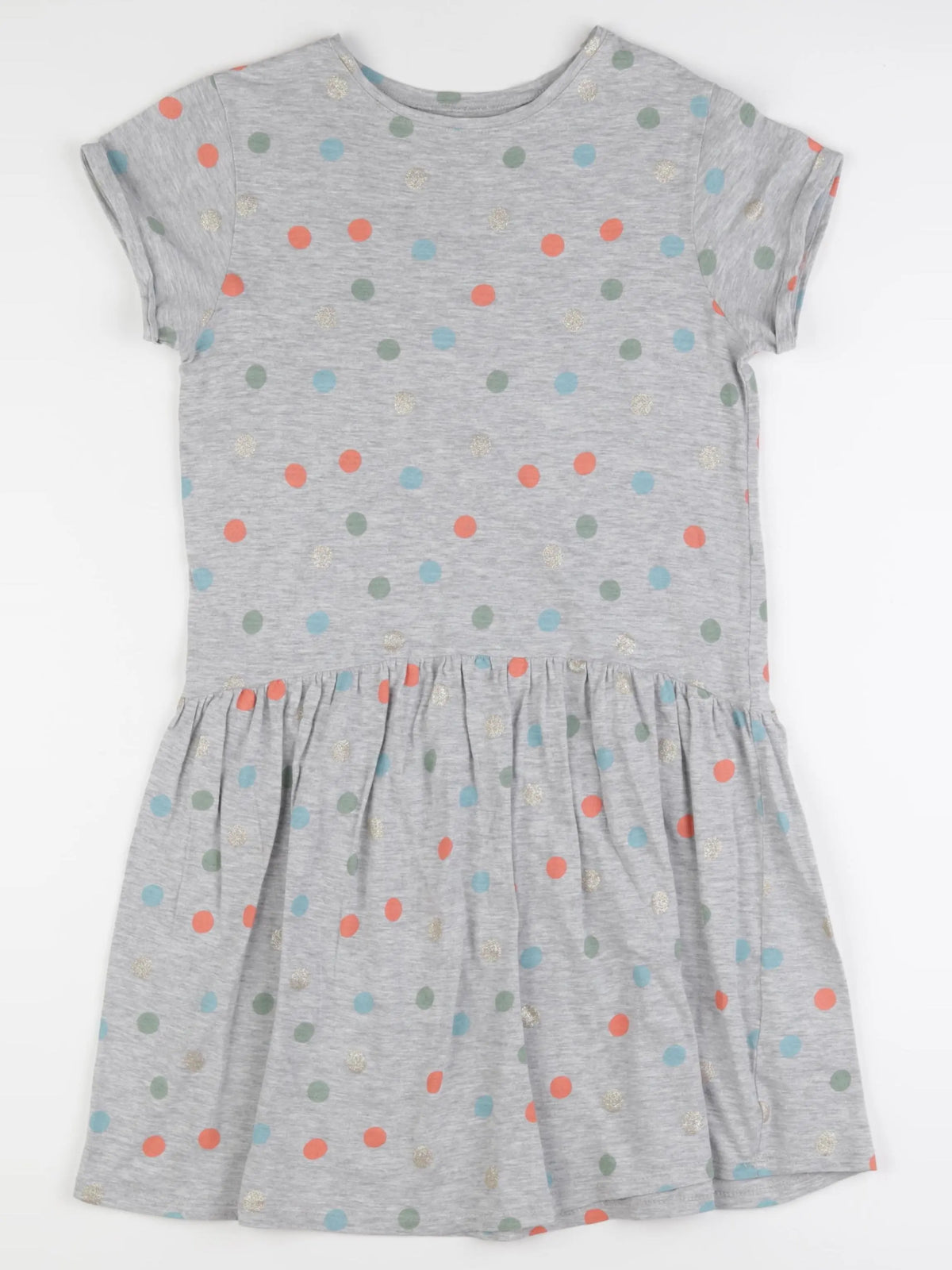 Vertbaudet - robe gris, or - 12 ans