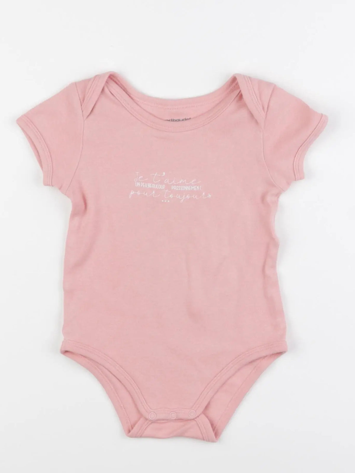 Vertbaudet - body rose - 12 mois
