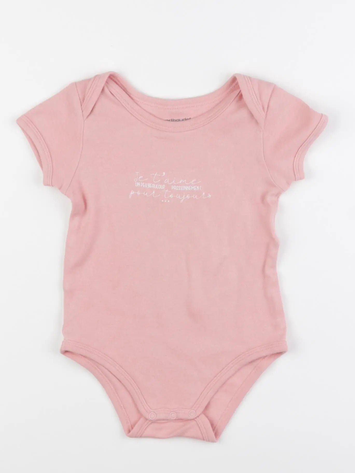 Vertbaudet - body rose - 12 mois