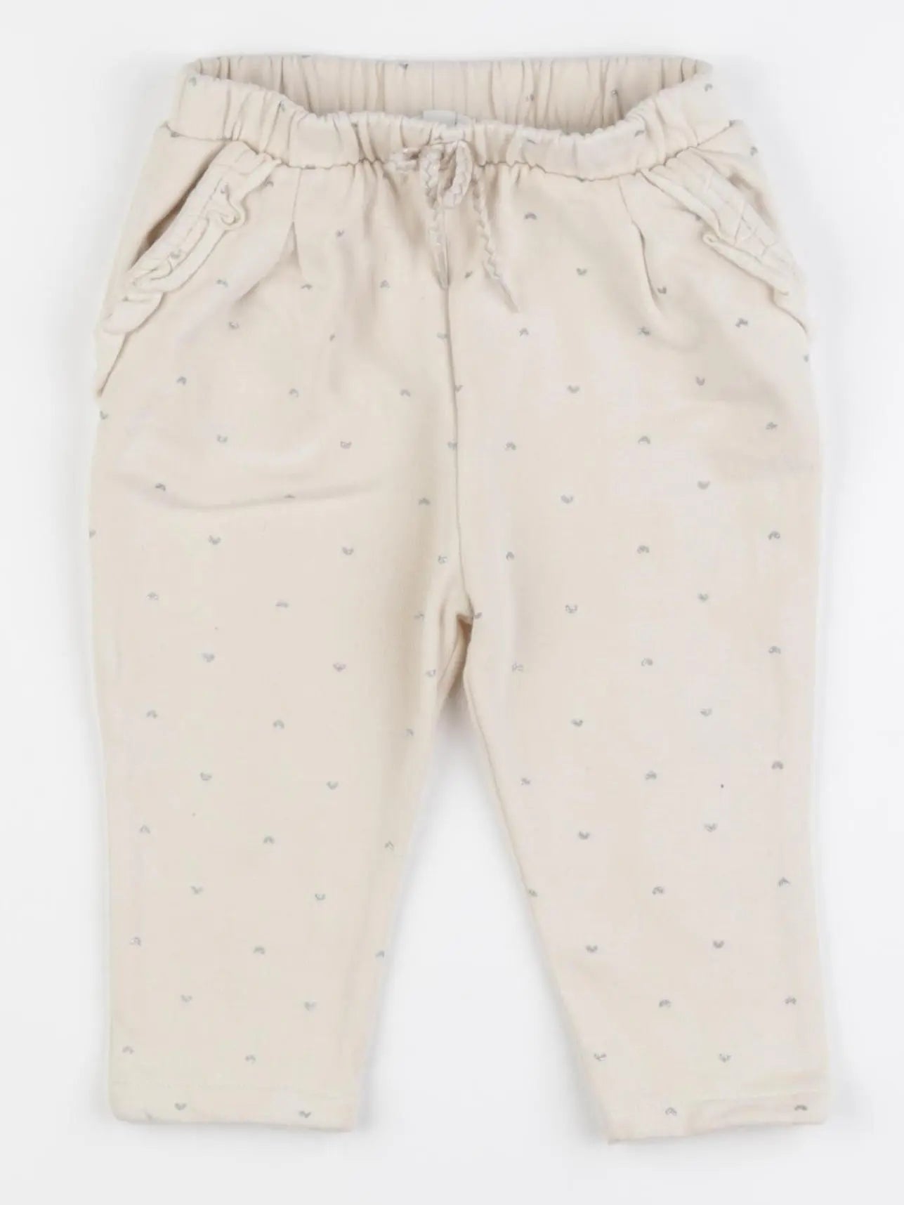 Vertbaudet - pantalon blanc, argent - 18 mois