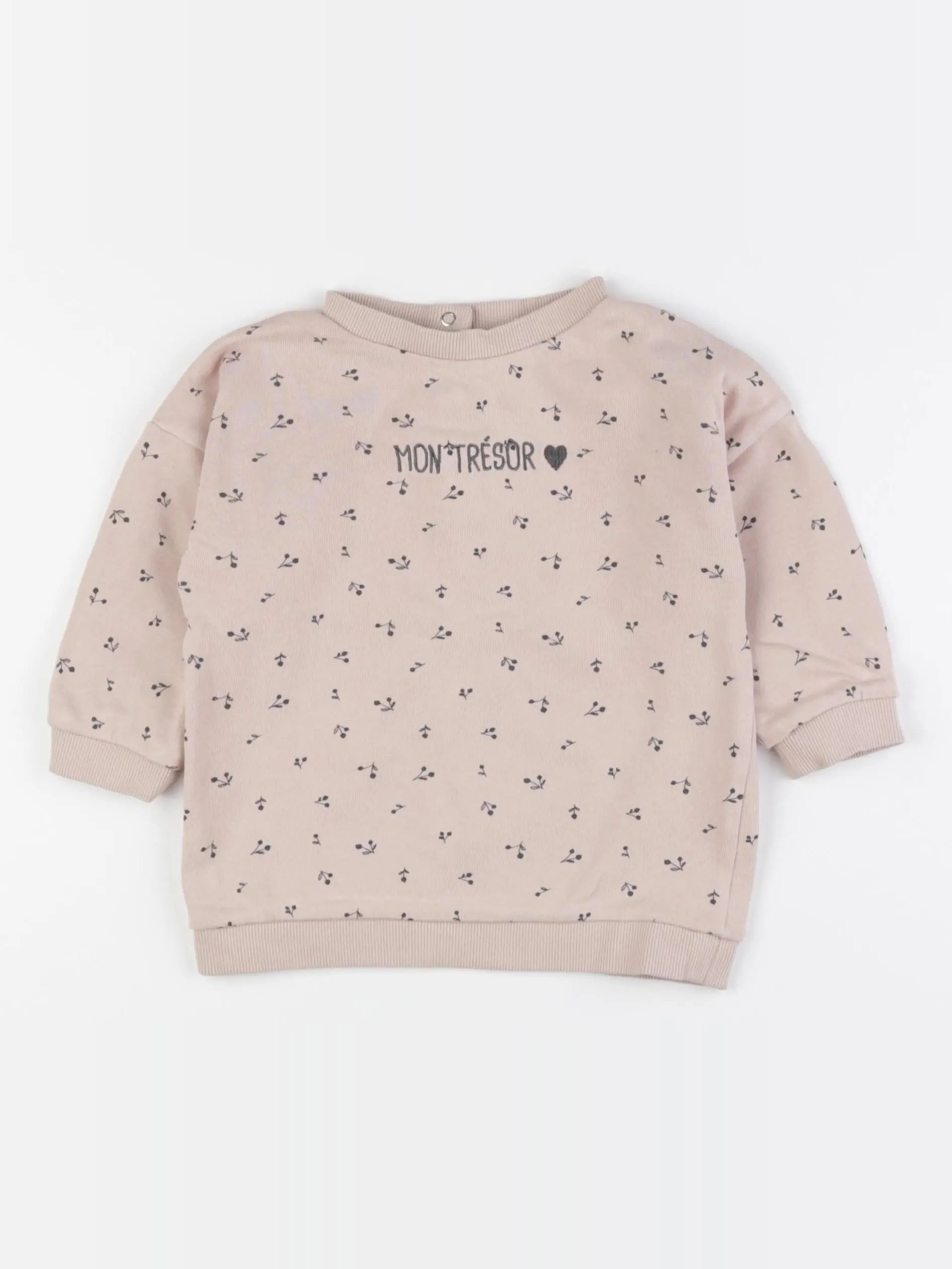 Vertbaudet - sweat rose - 18 mois