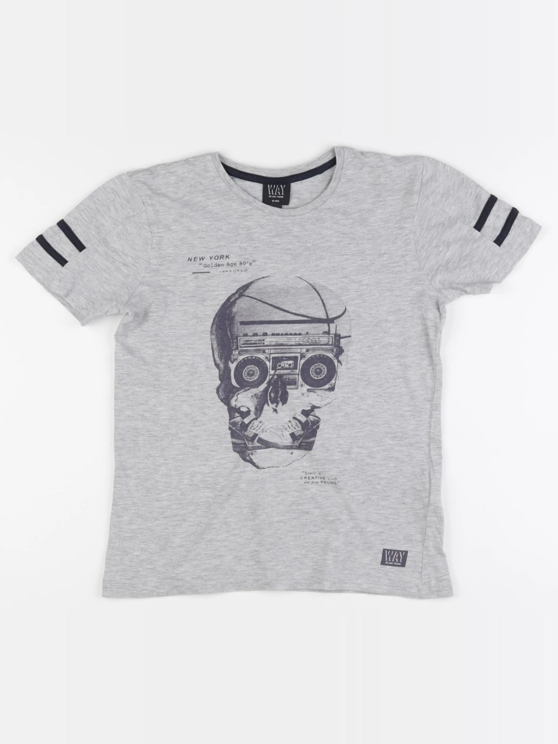 IKKS - tee-shirt gris - 10 ans