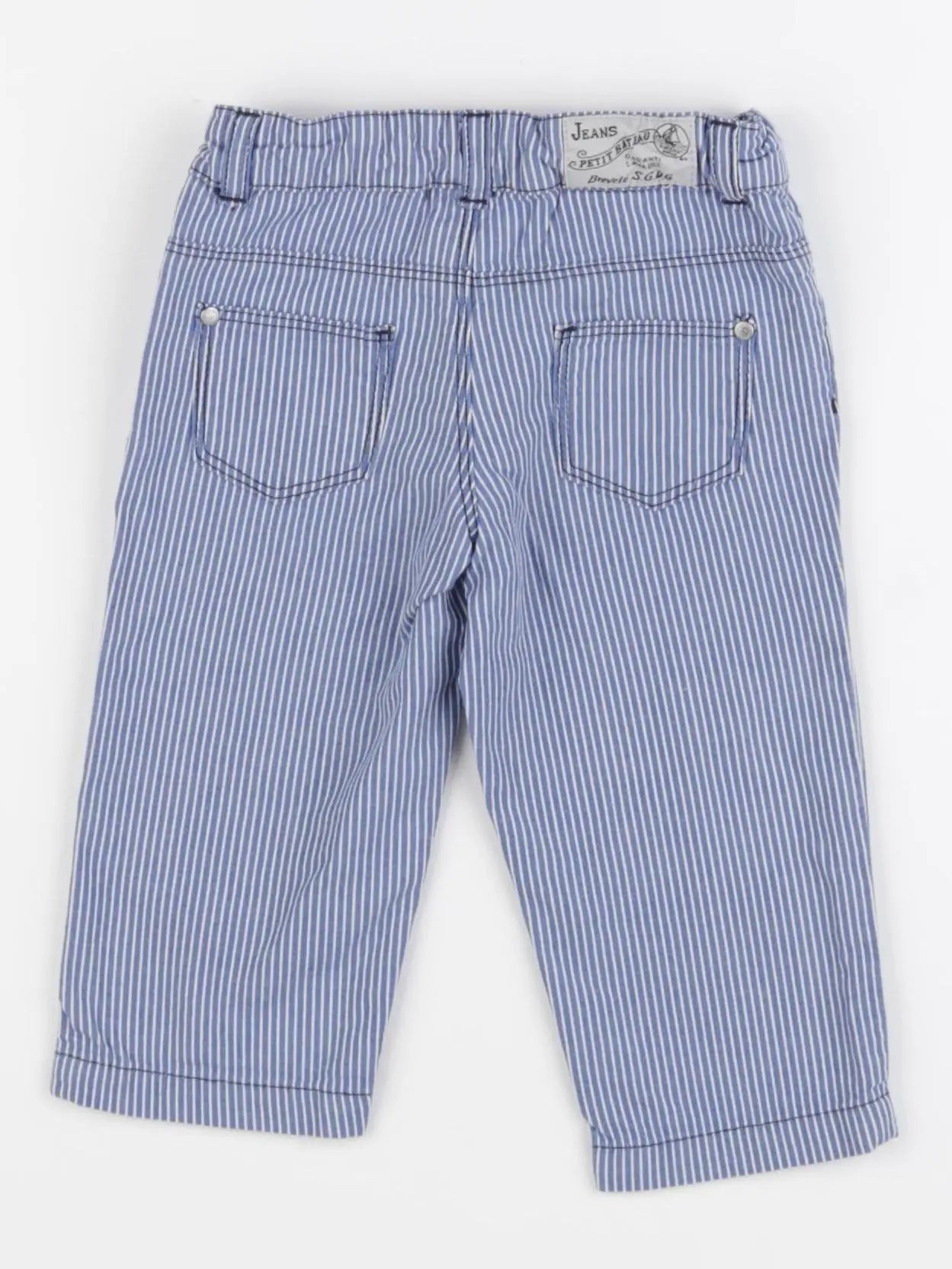 Petit Bateau - pantalon bleu - 12 mois