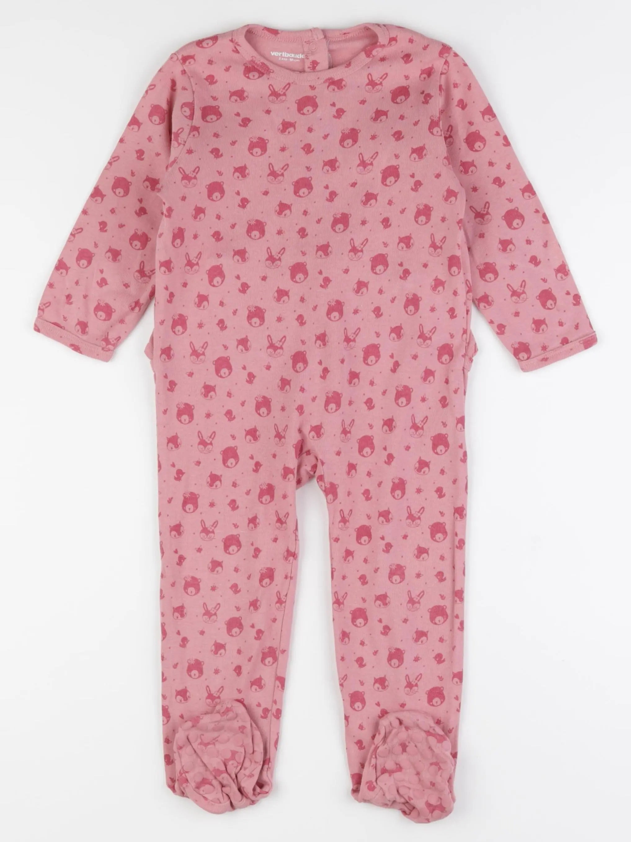 Vertbaudet - pyjama coton rose - 2 ans