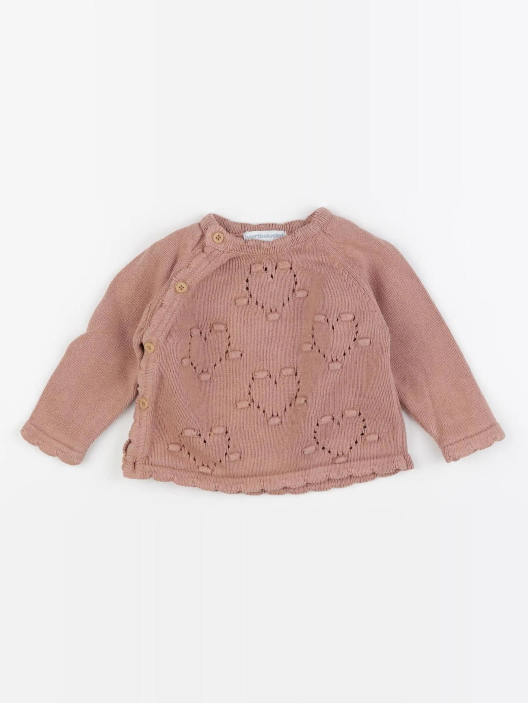Vertbaudet - pull marron - 9 mois