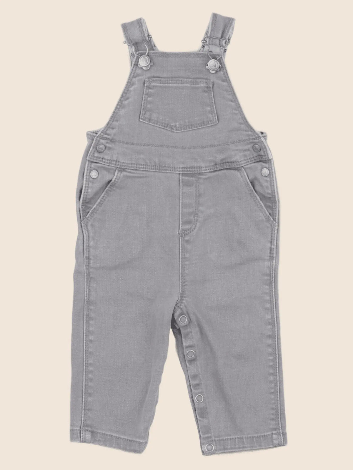 Petit Bateau - salopette gris - 3 mois
