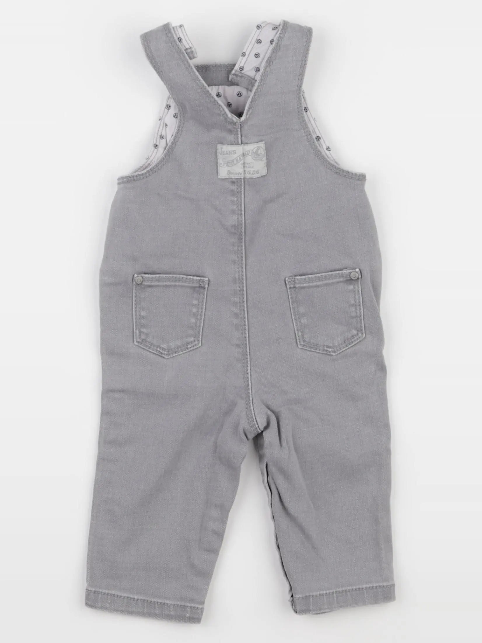 Petit Bateau - salopette gris - 3 mois