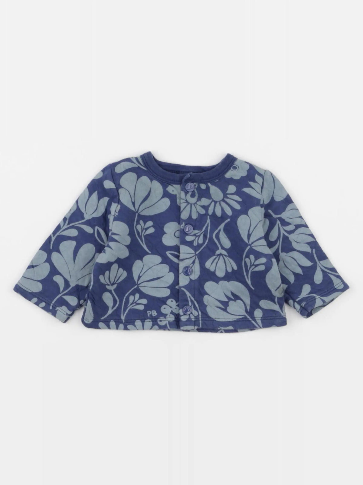 Petit Bateau - gilet bleu - 6 mois