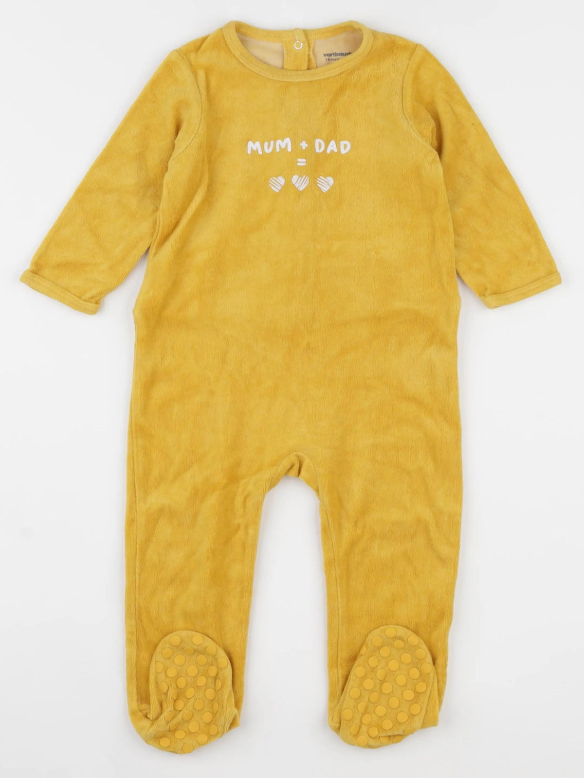 Vertbaudet - pyjama velours jaune - 18 mois