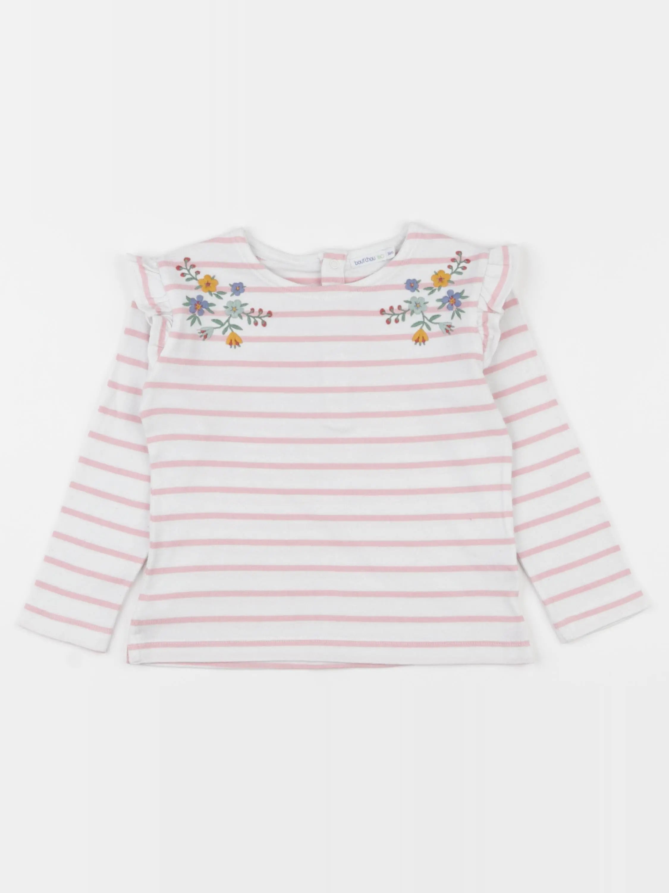 Boutchou - tee-shirt blanc, rose - 36 mois