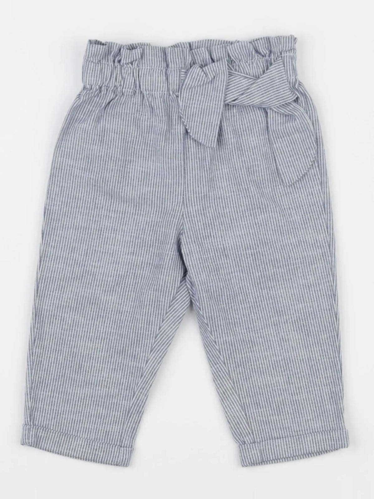 Vertbaudet - pantalon blanc, bleu - 9 mois