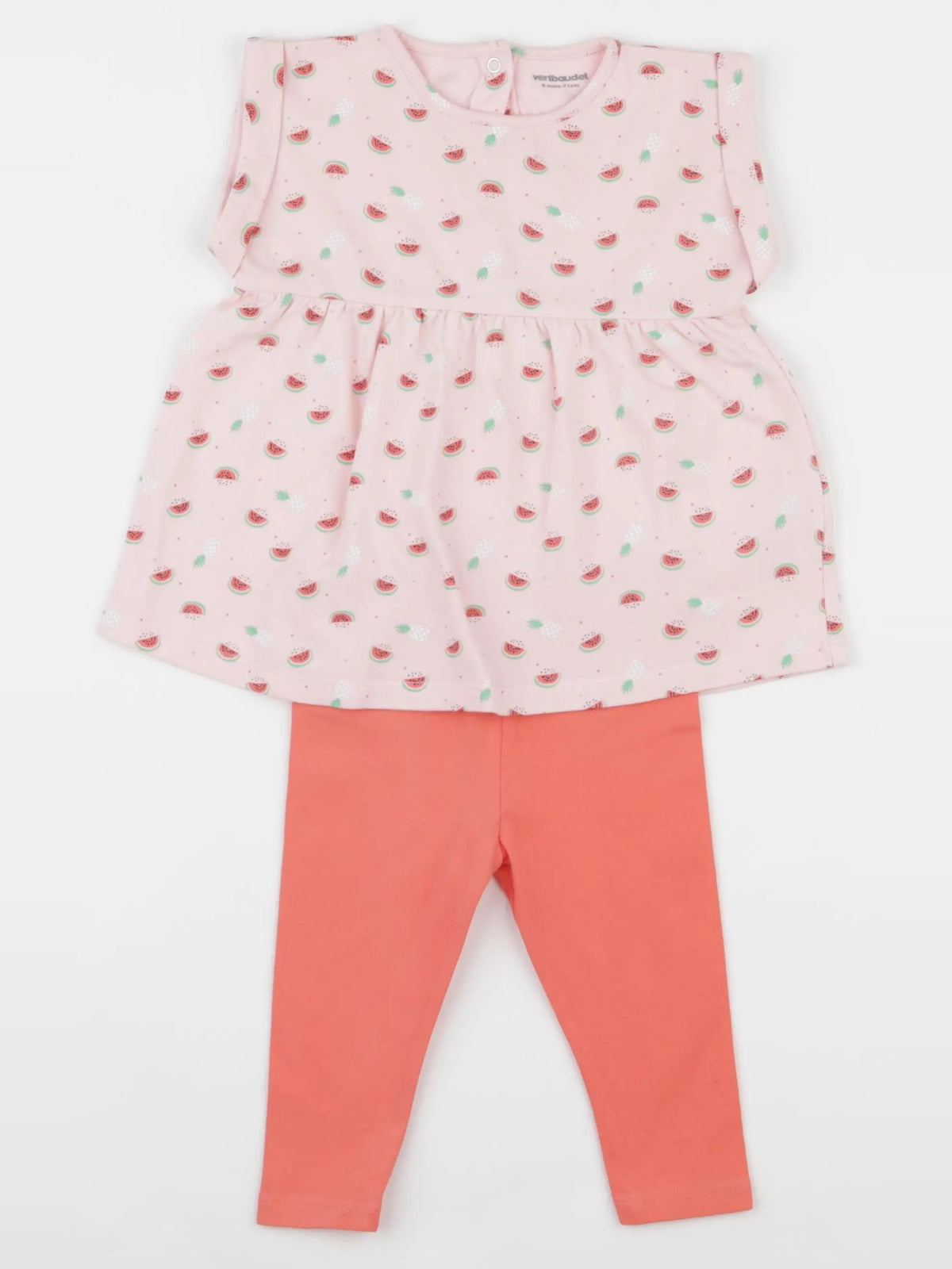 Vertbaudet - ensemble rose - 9 mois