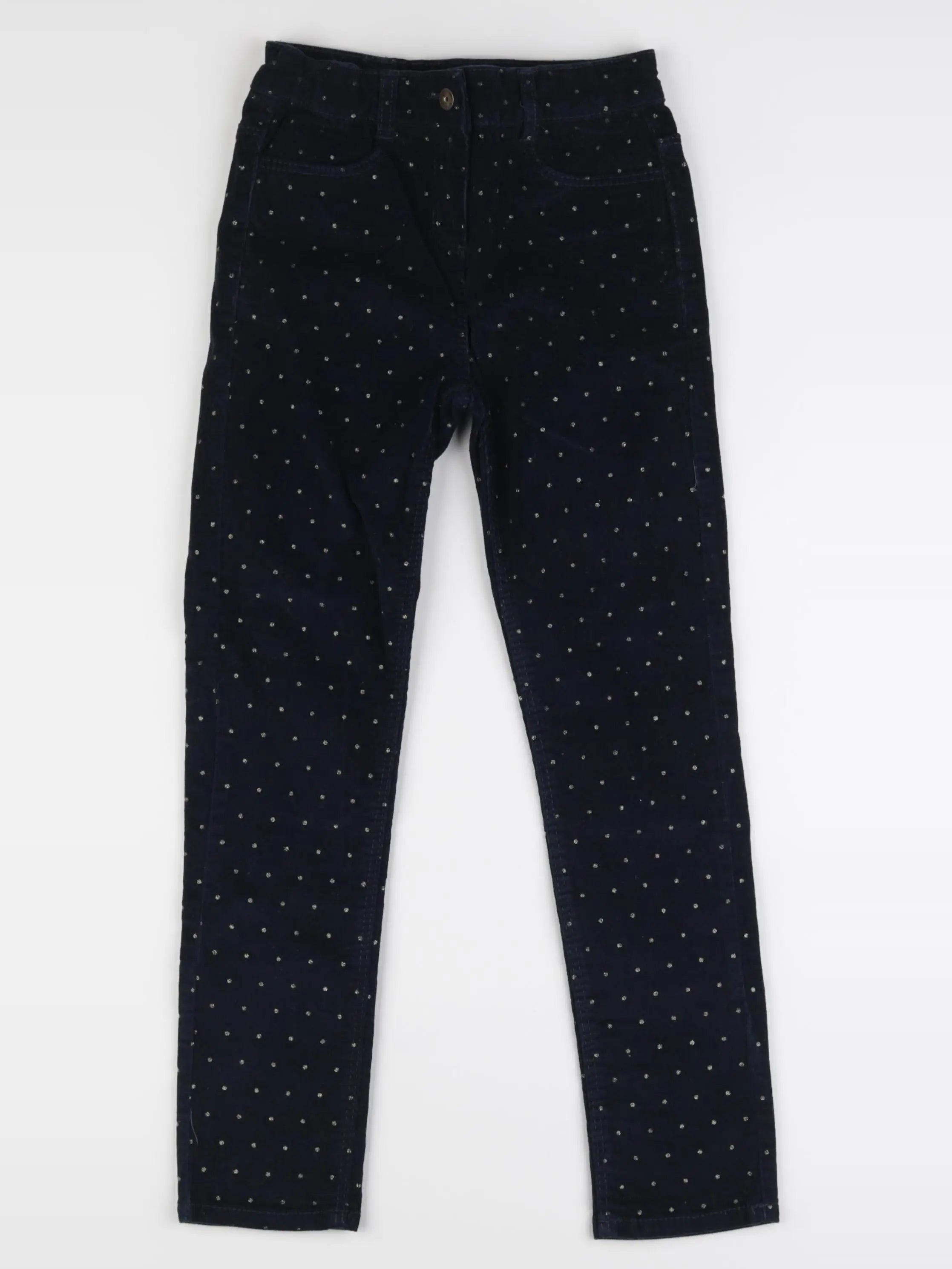 Vertbaudet - pantalon bleu, or - 9 ans