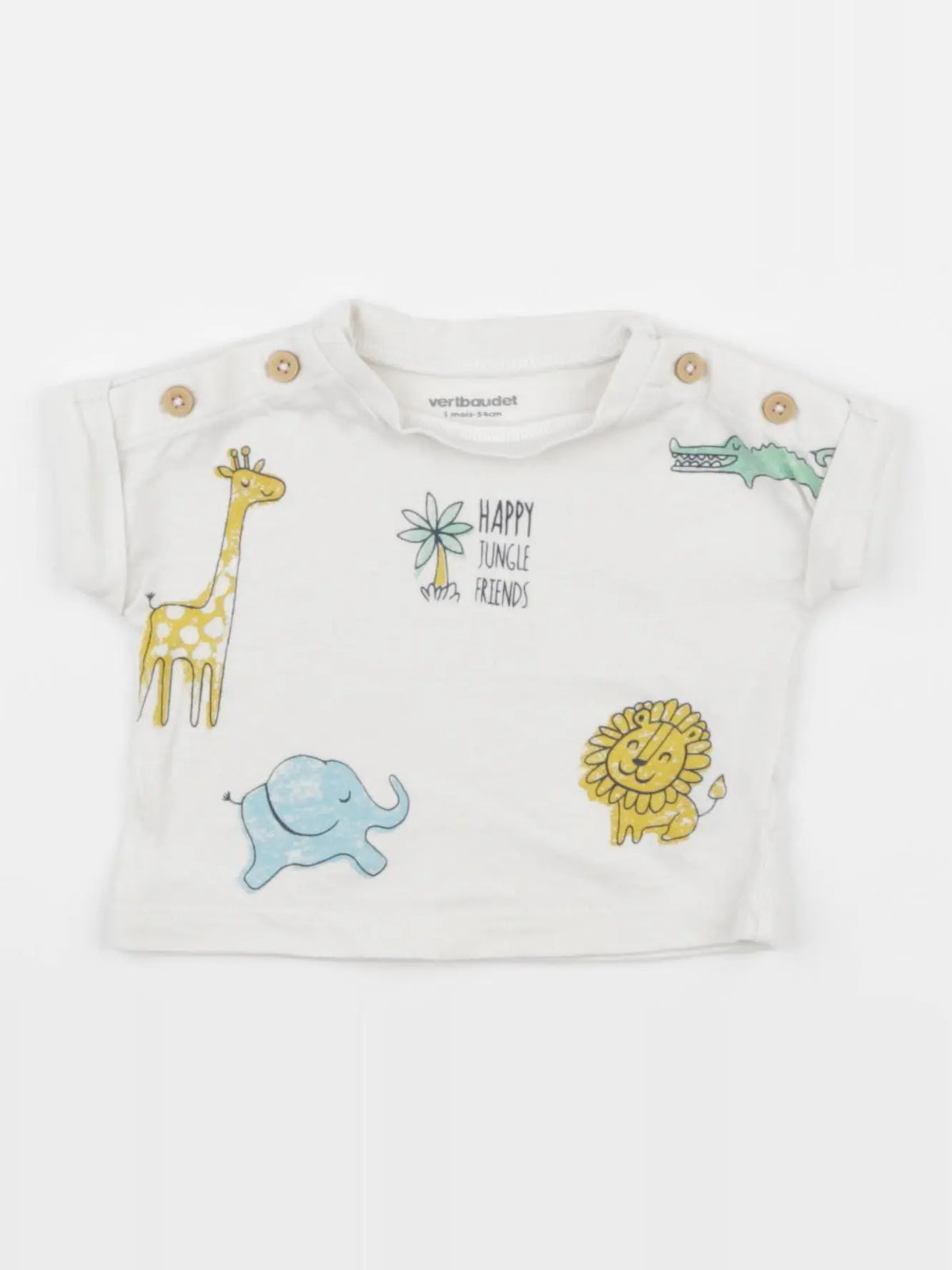 Vertbaudet - tee-shirt beige - 1 mois