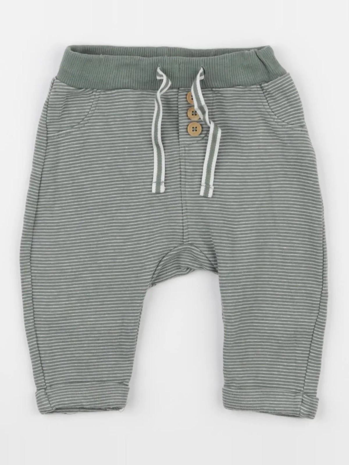 Tape à l'oeil - pantalon blanc, vert - 6 mois