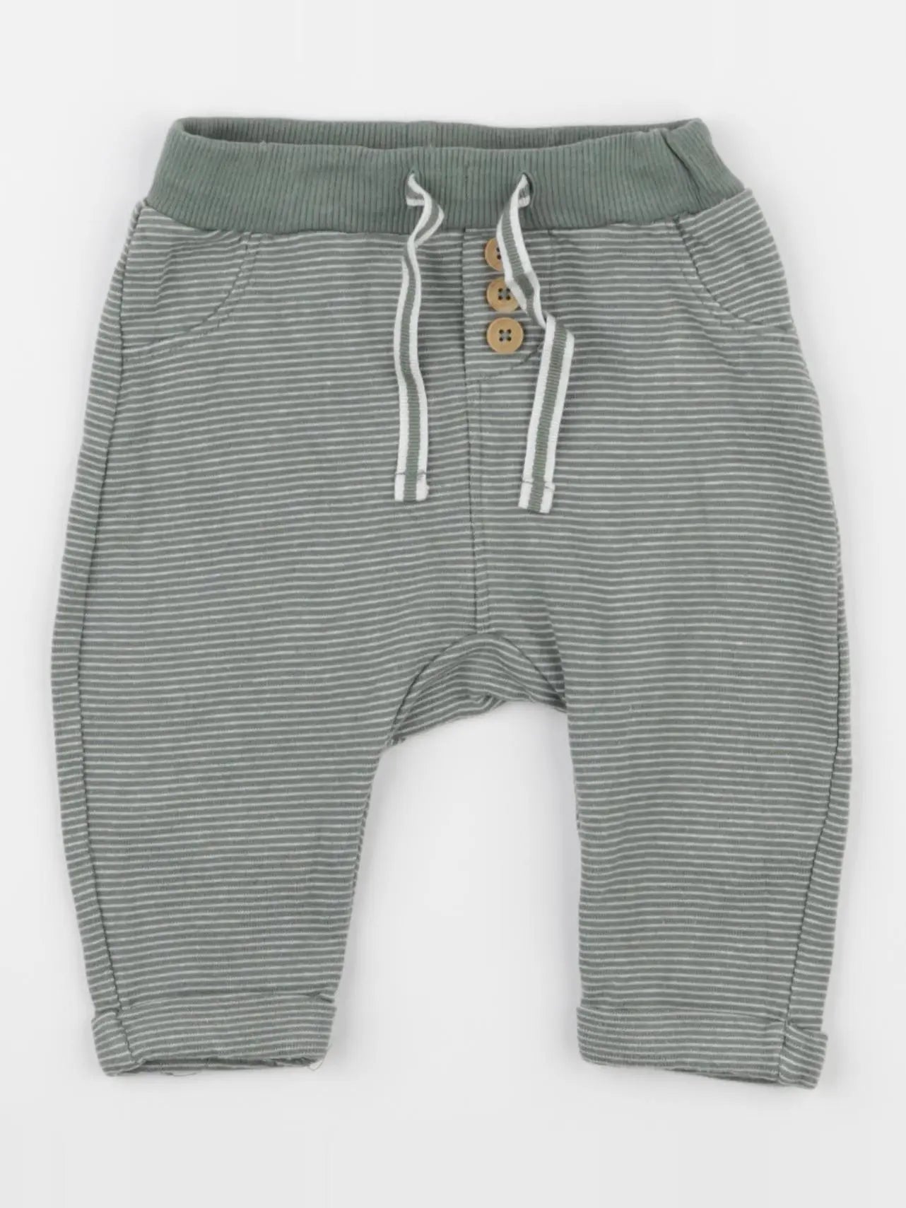 Tape à l'oeil - pantalon blanc, vert - 6 mois