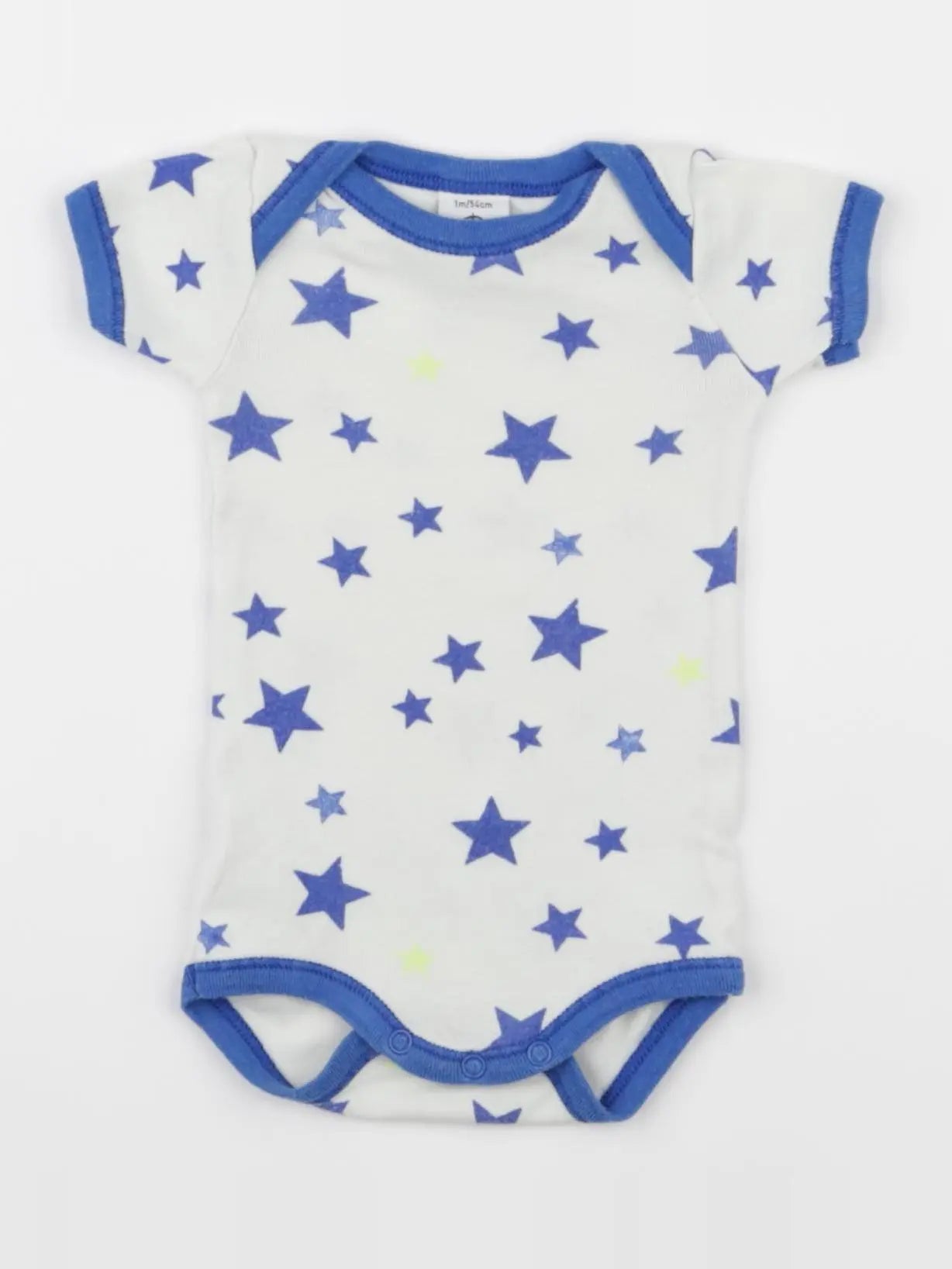 Petit Bateau - body blanc, bleu - 1 mois
