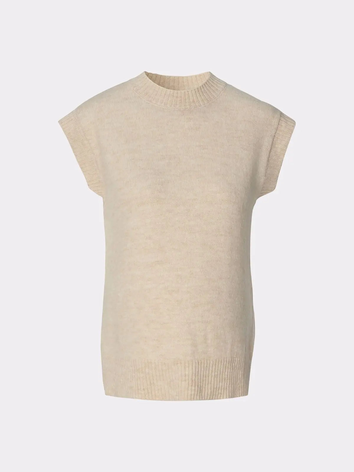 Pull sans manche grossesse beige