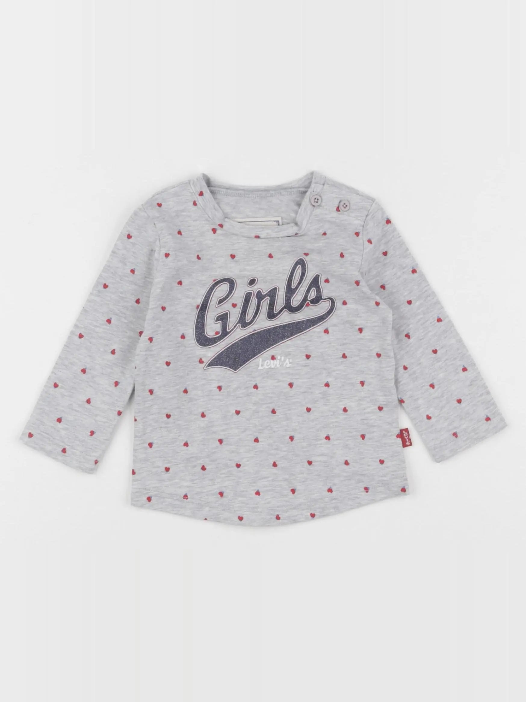 Levi's - tee-shirt gris, rouge - 6 mois