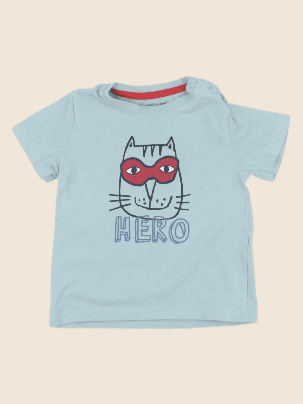 Vertbaudet - tee-shirt bleu - 12 mois
