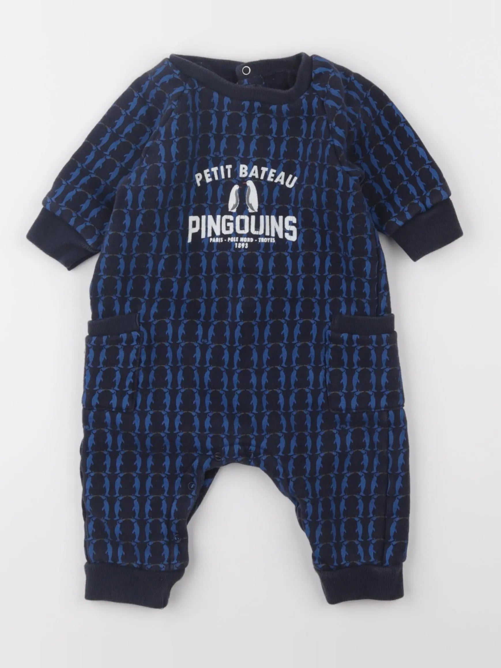 Petit Bateau - combinaison bleu - 6 mois