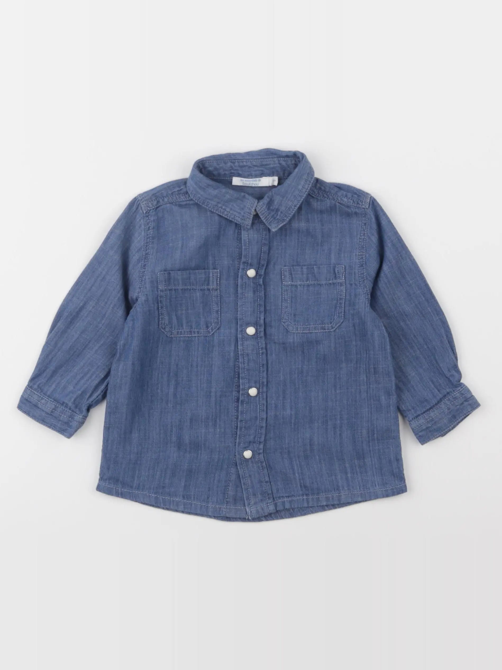 Boutchou - chemise bleu - 9 mois