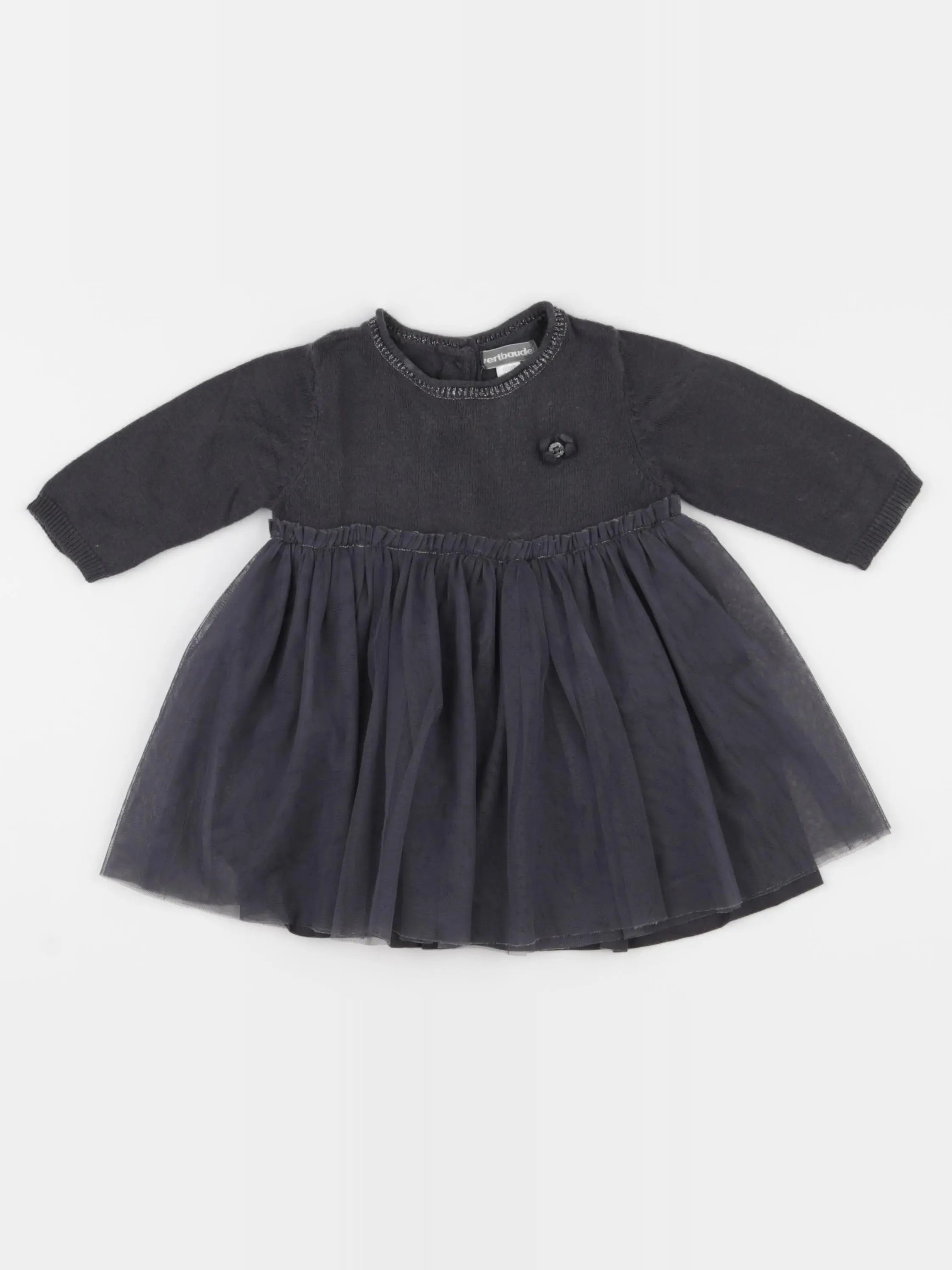 Vertbaudet - robe gris - 3 mois