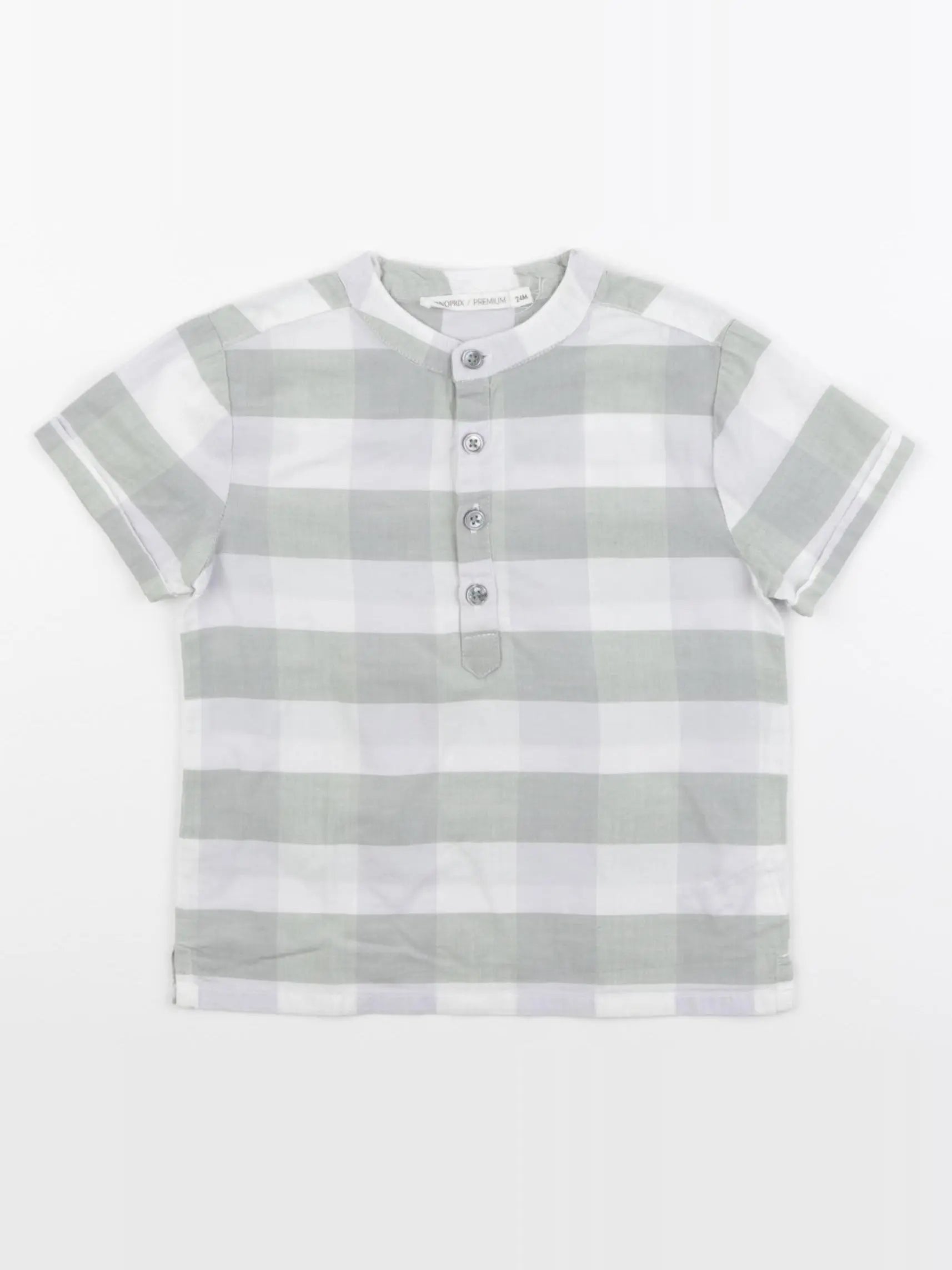 Monoprix - chemise blanc, vert - 24 mois