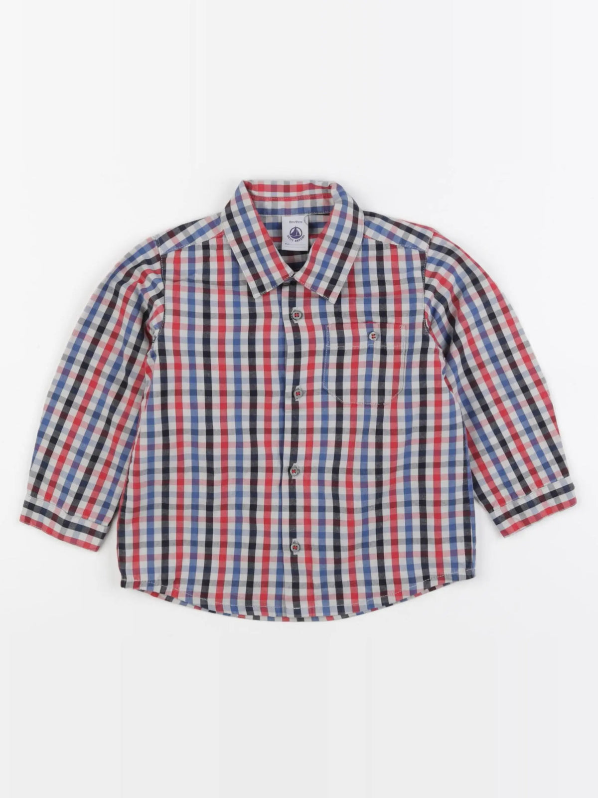 Petit Bateau - chemise rouge - 18 mois