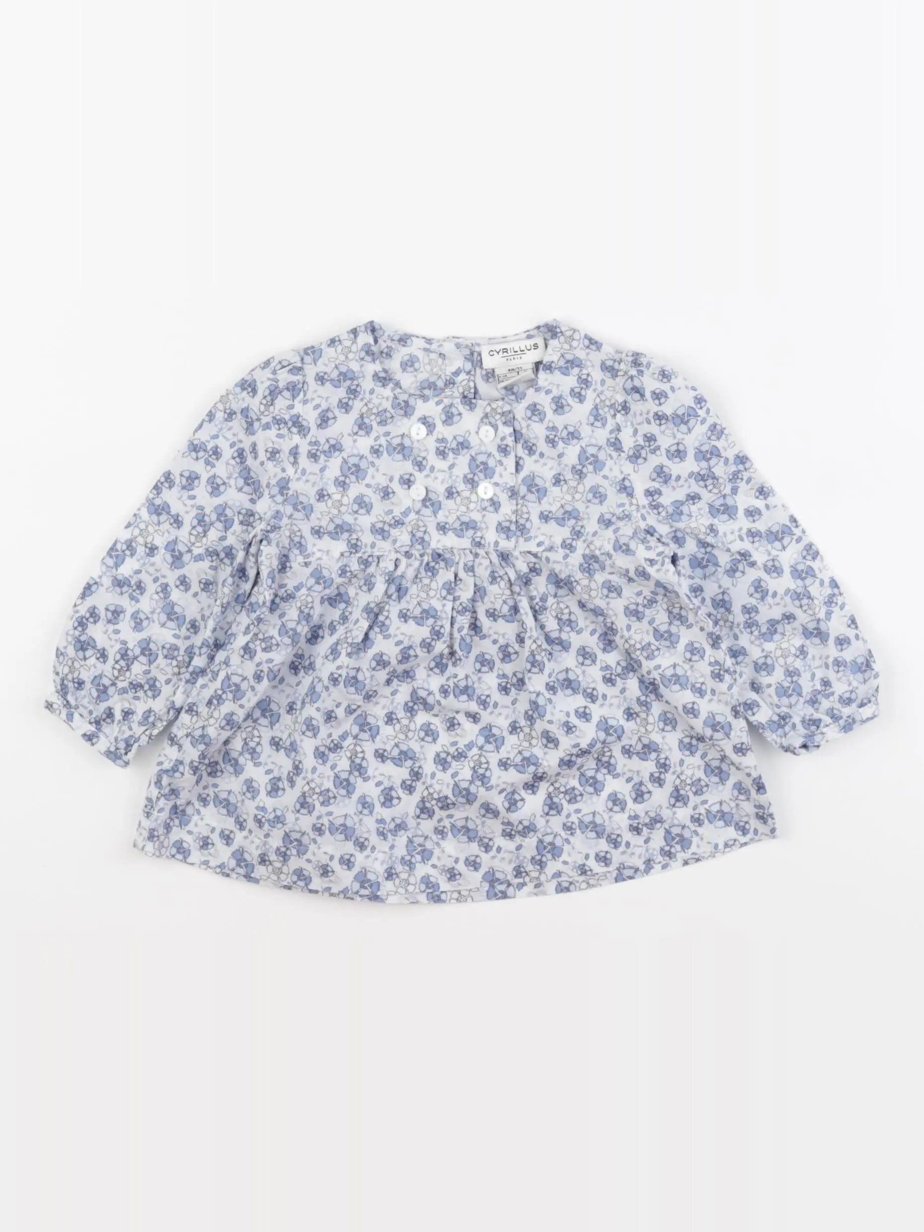 Cyrillus - blouse bleu - 9 mois