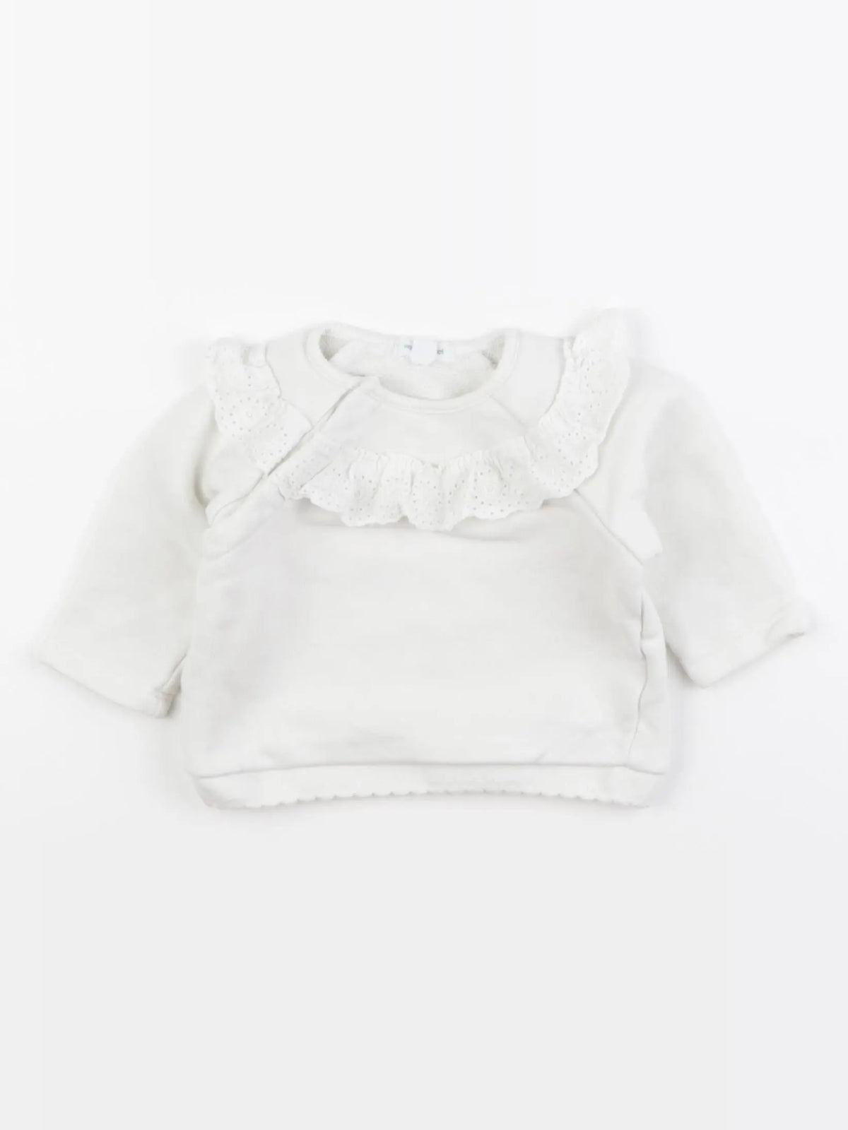 Vertbaudet - sweat blanc - 6 mois