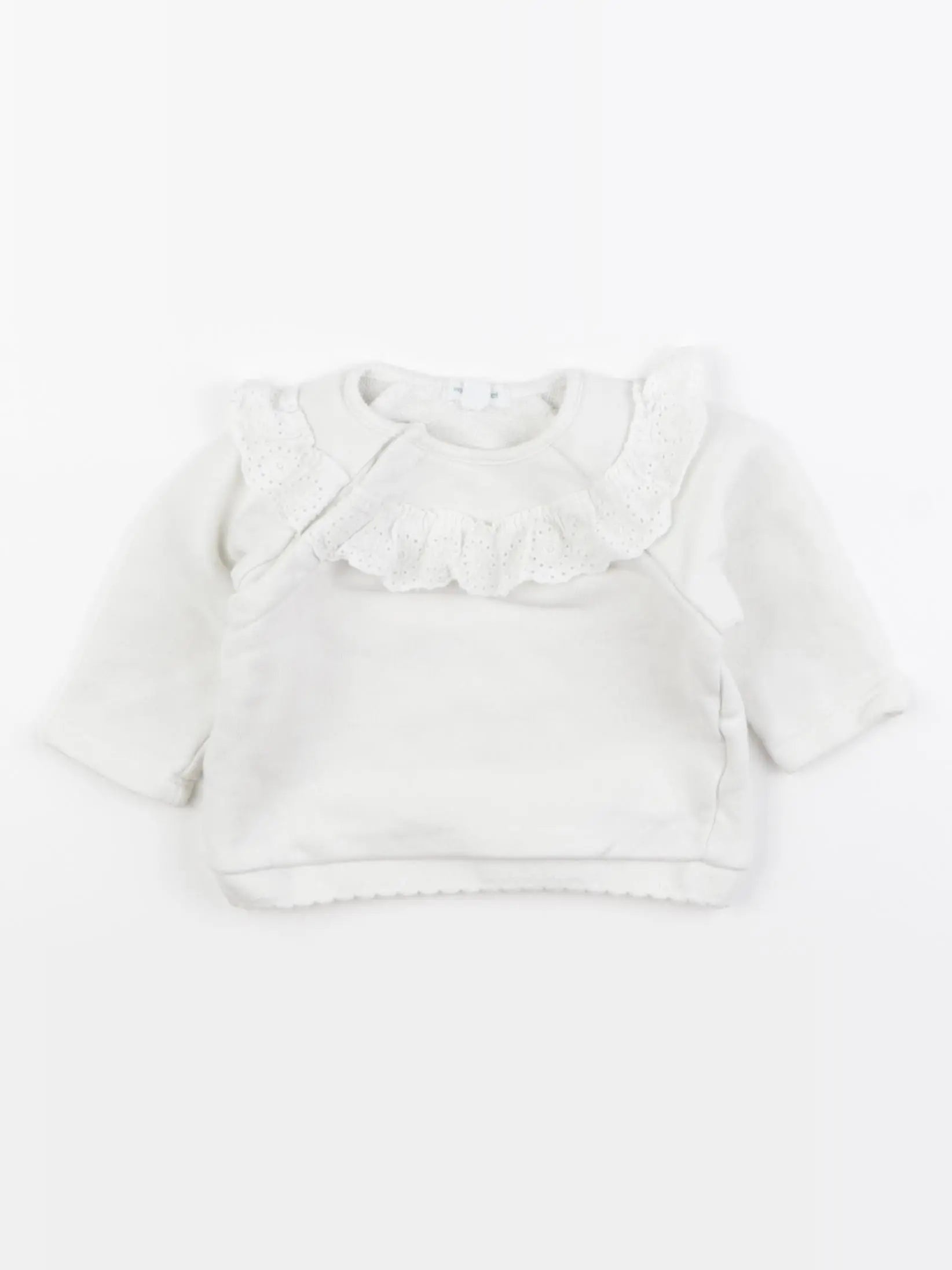 Vertbaudet - sweat blanc - 6 mois