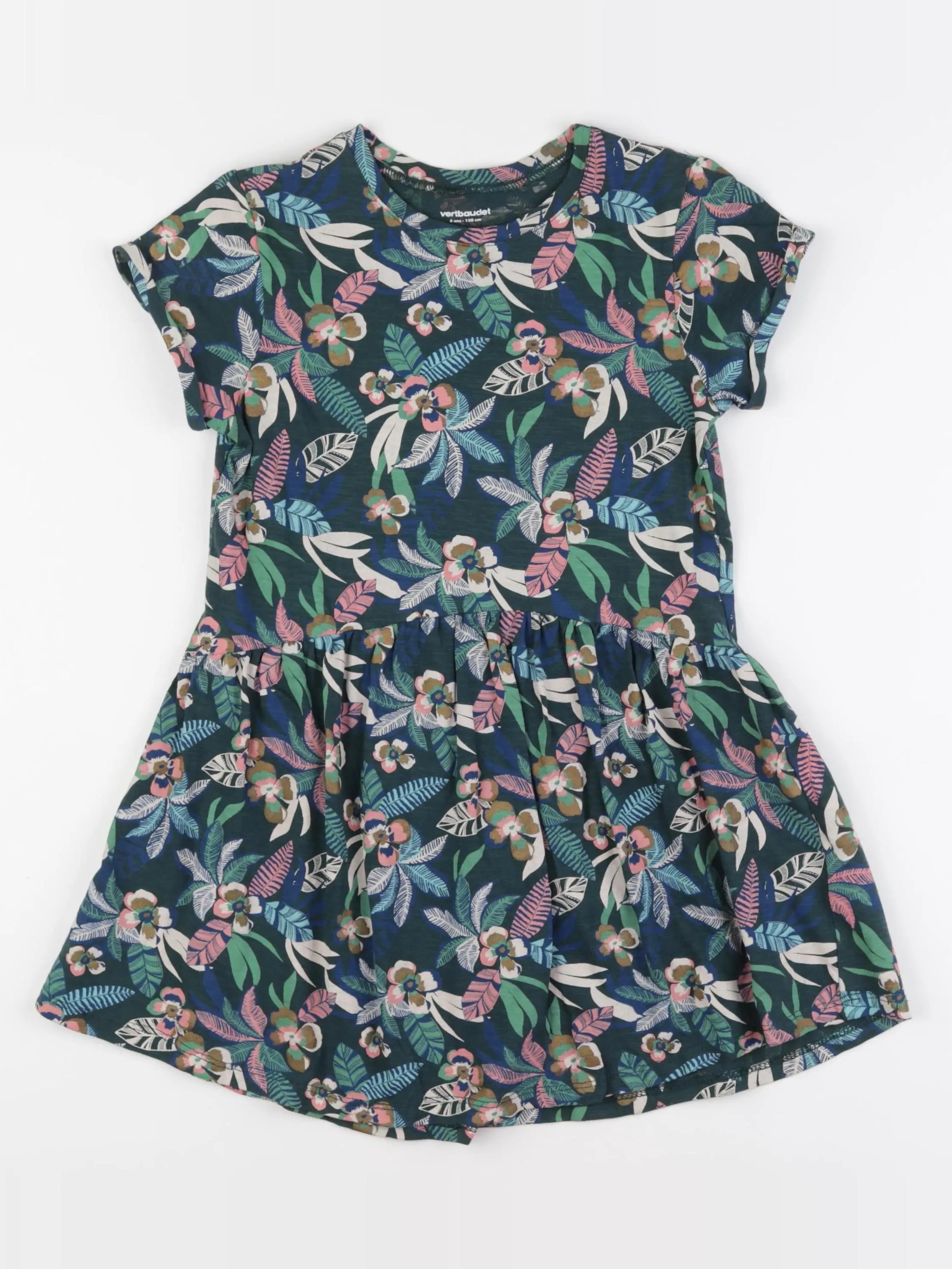 Vertbaudet - robe vert - 8 ans
