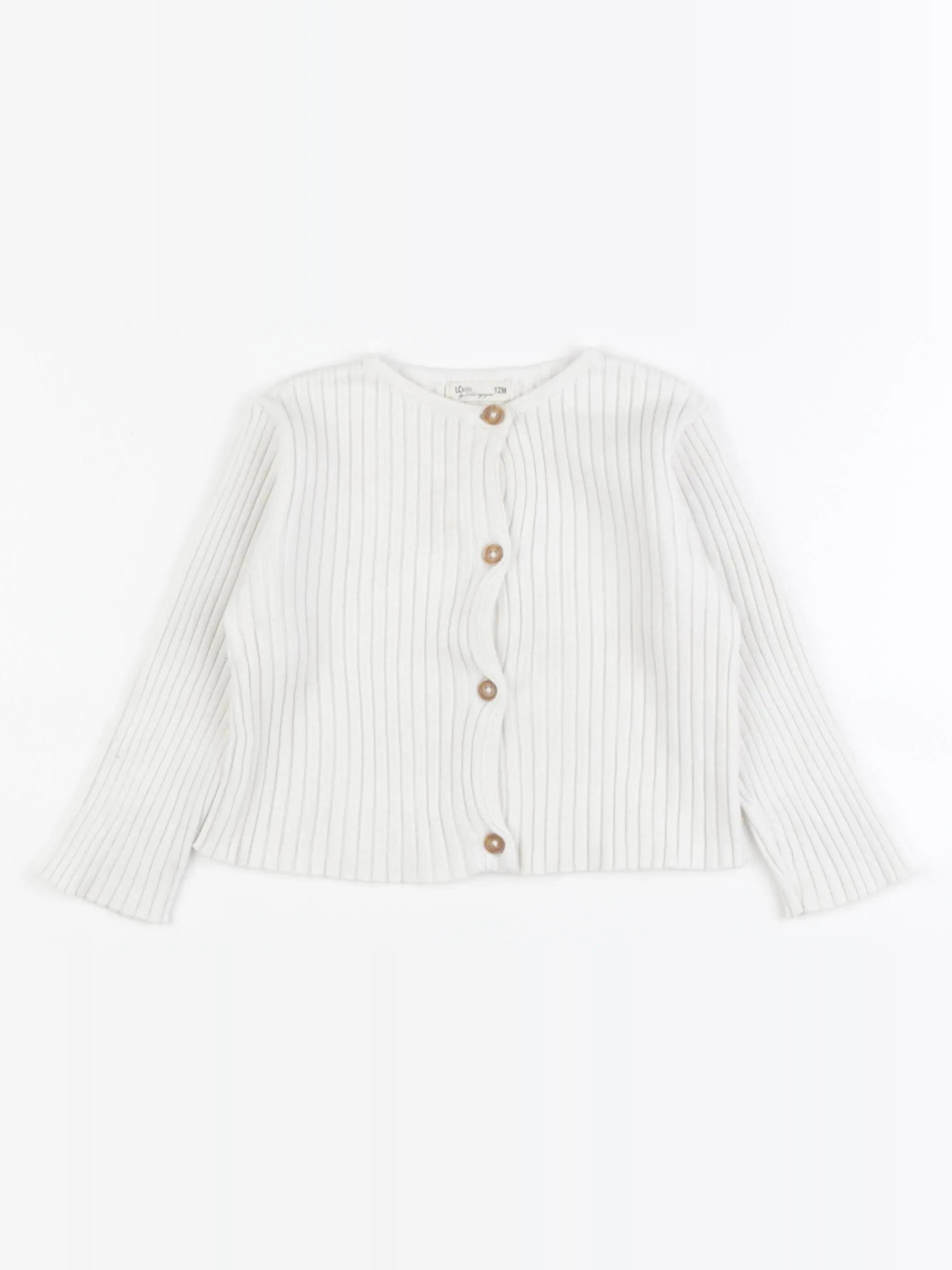 Little Cigogne - gilet blanc - 12 mois