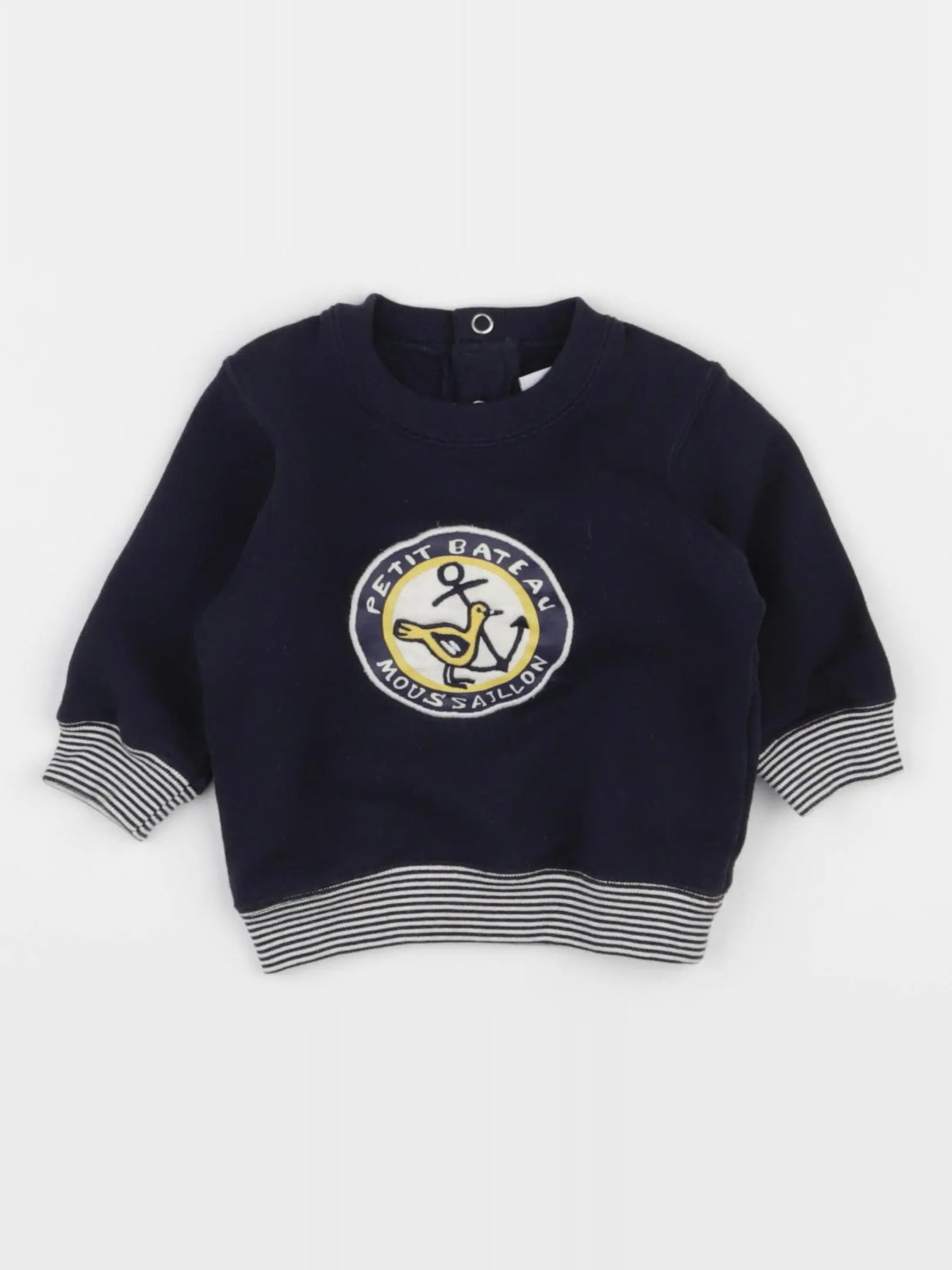 Petit Bateau - sweat bleu - 3 mois