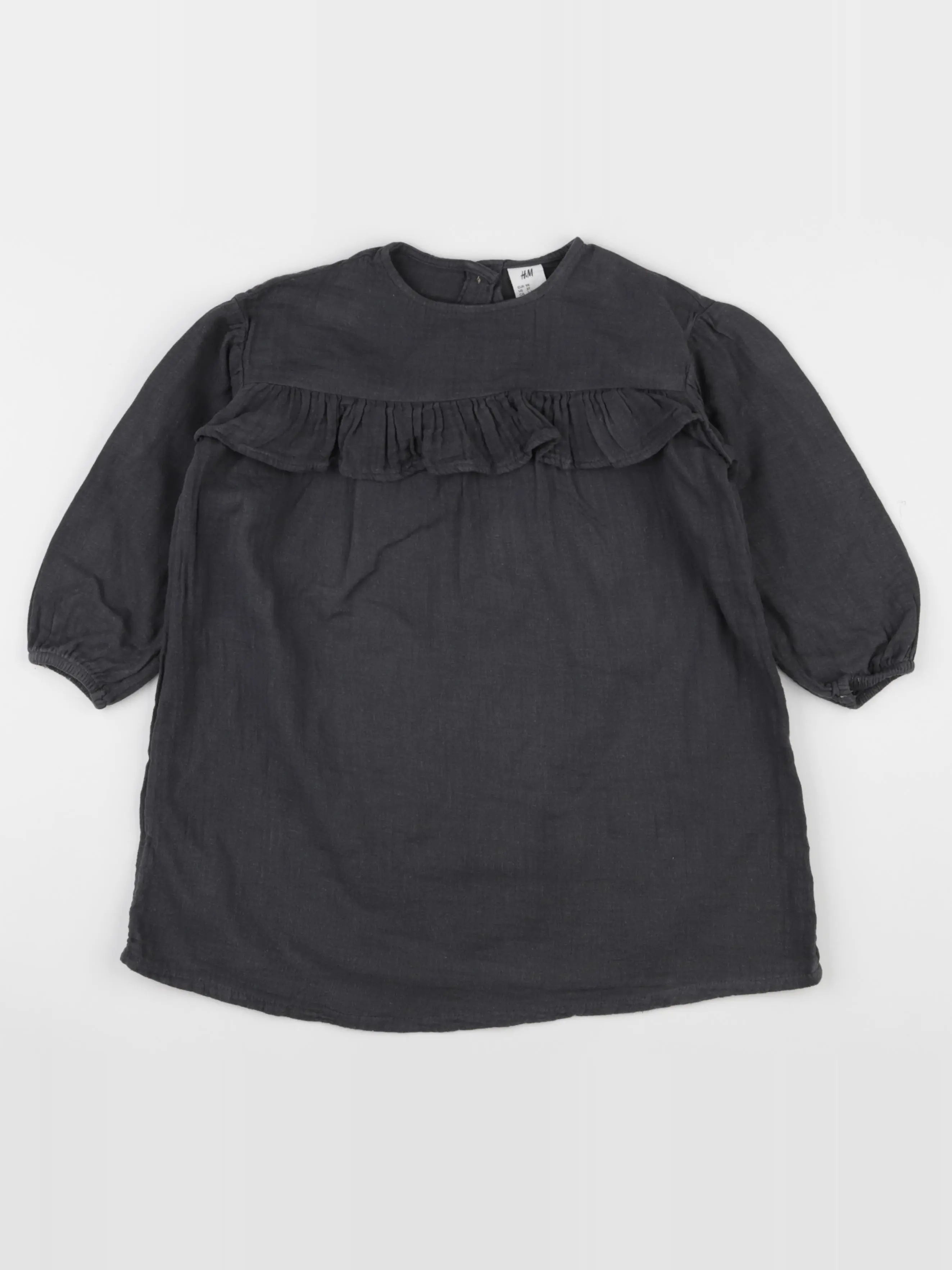 H&M - robe gris - 2/3 ans