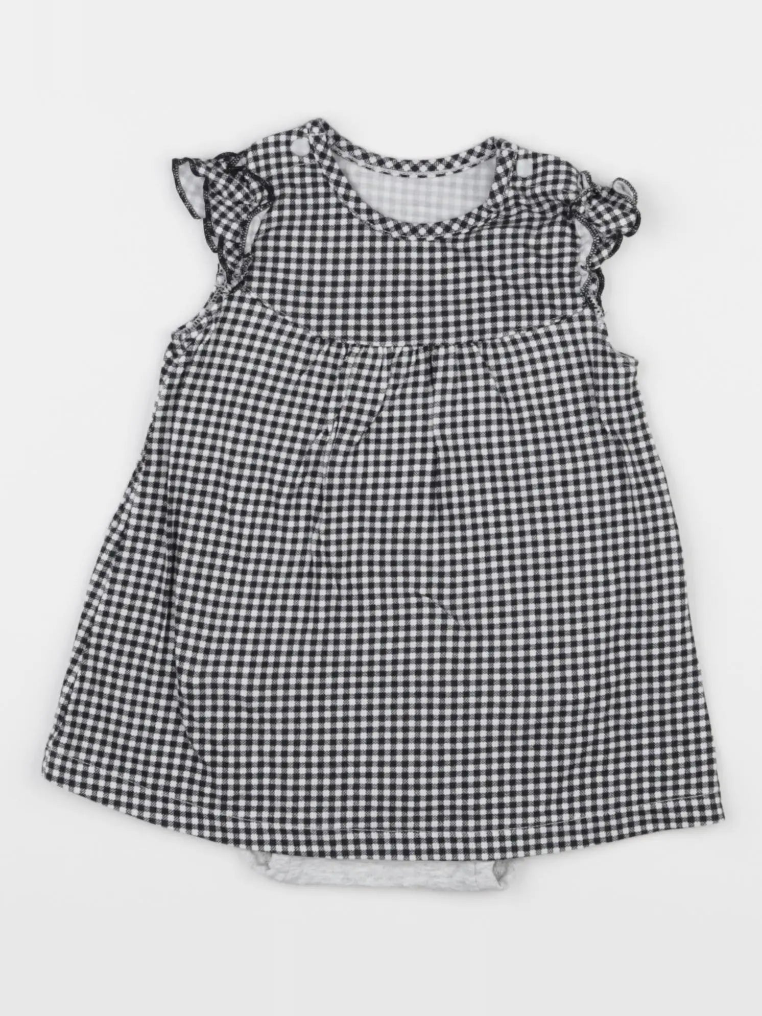 Uniqlo - body robe blanc, noir - 6/12 mois