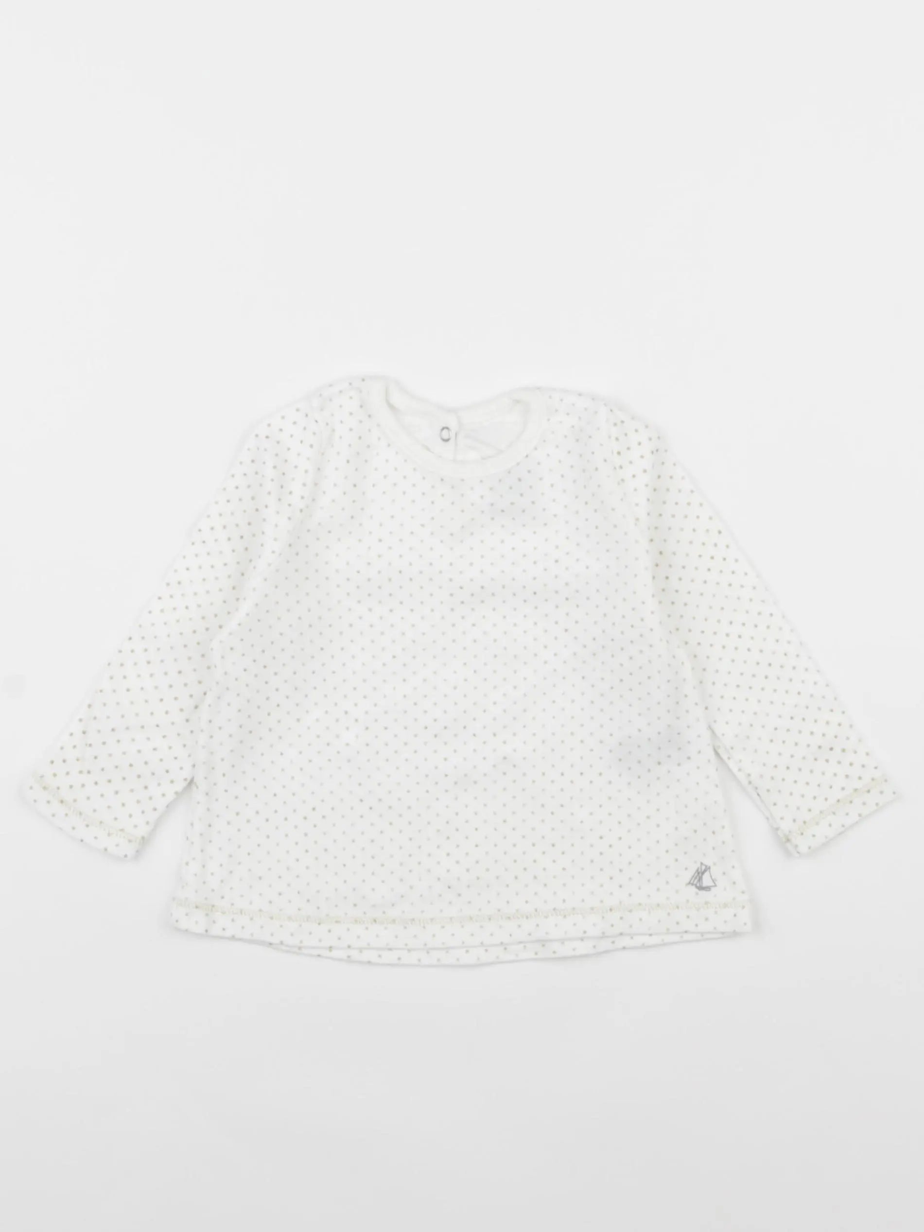 Petit Bateau - tee-shirt blanc, or - 12 mois
