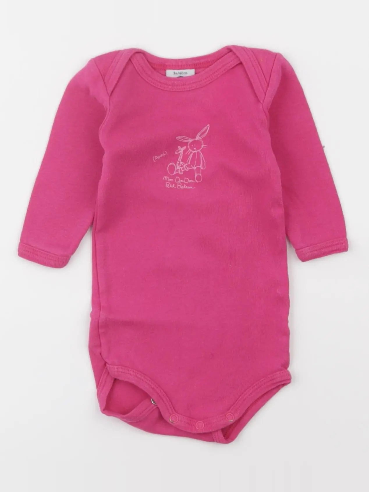 Petit Bateau - body rose - 3 mois