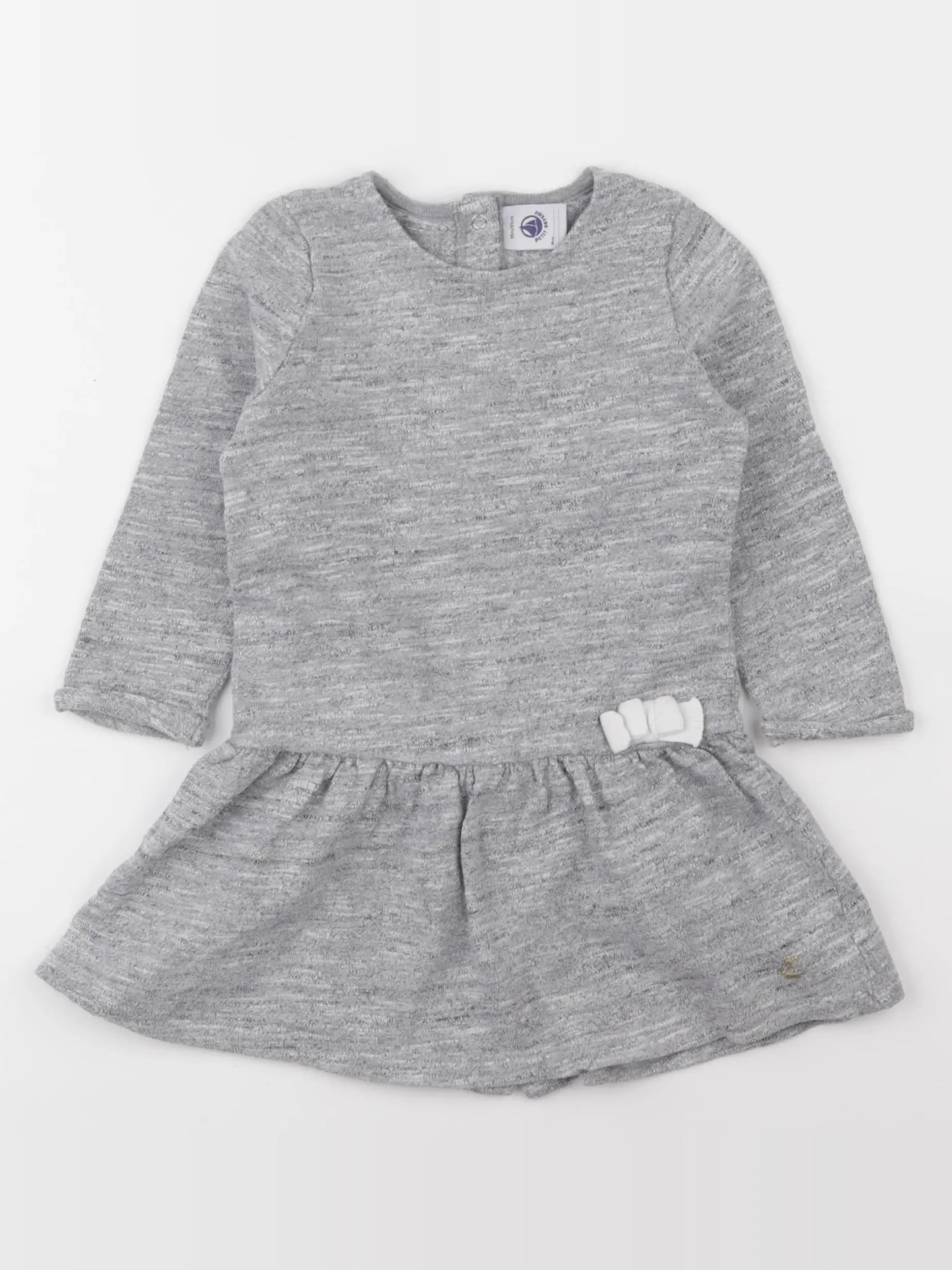 Petit Bateau - robe gris - 18 mois