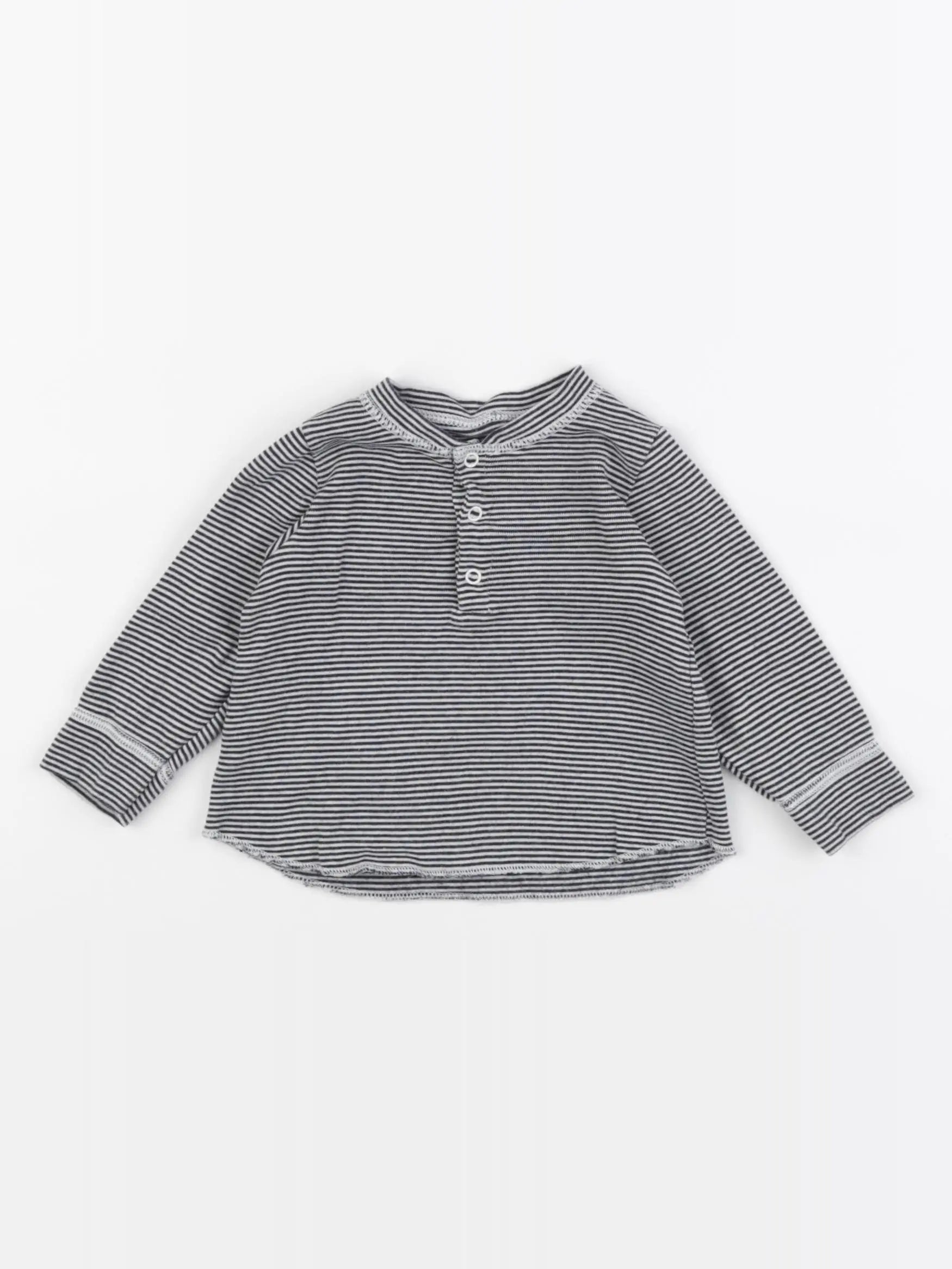 Petit Bateau - tee-shirt bleu - 6 mois