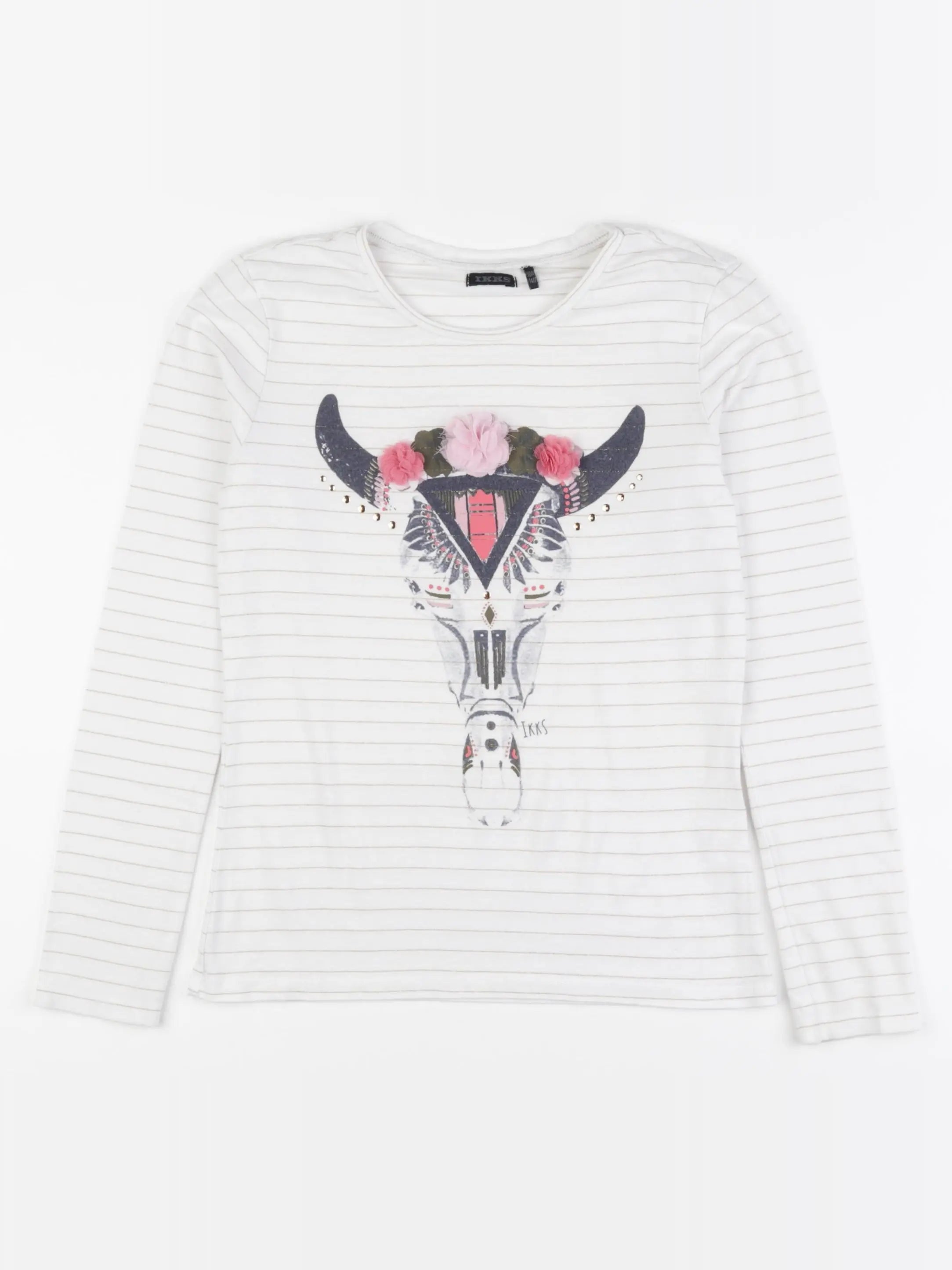 IKKS - tee-shirt blanc, or - 10 ans