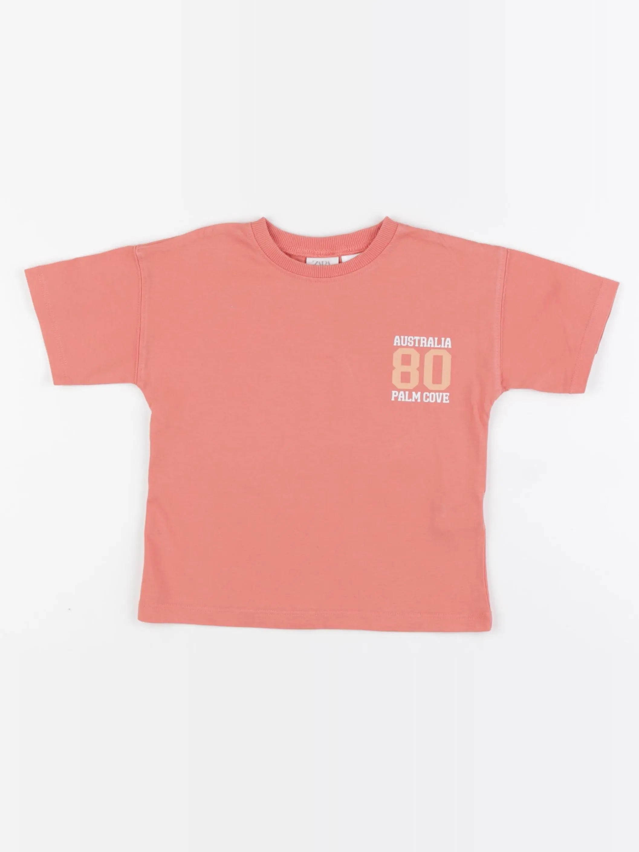 Zara - tee-shirt imprimé au dos orange - 1 an